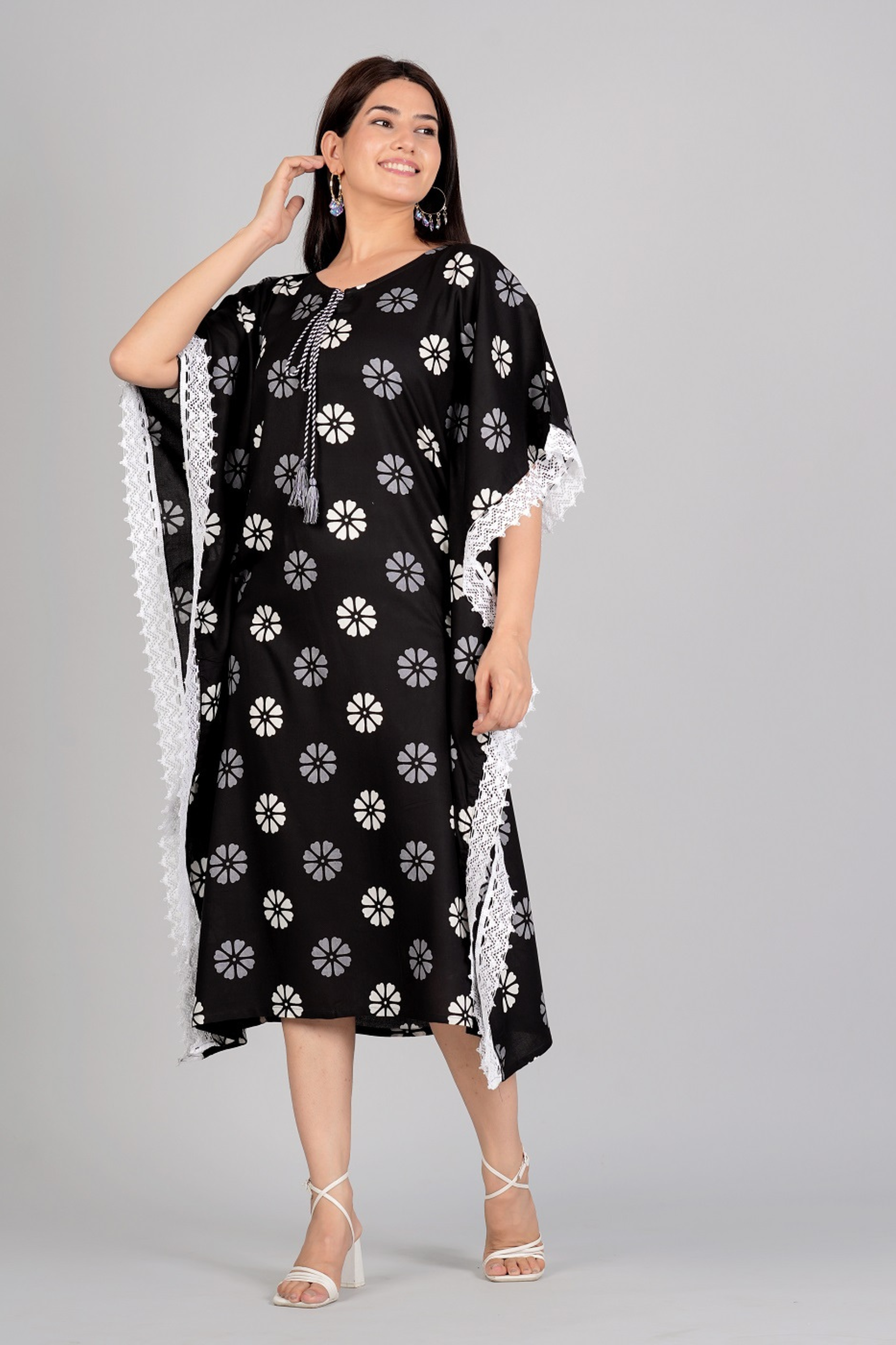 Elegant Black Kaftan Dress - Fasshion Hub india