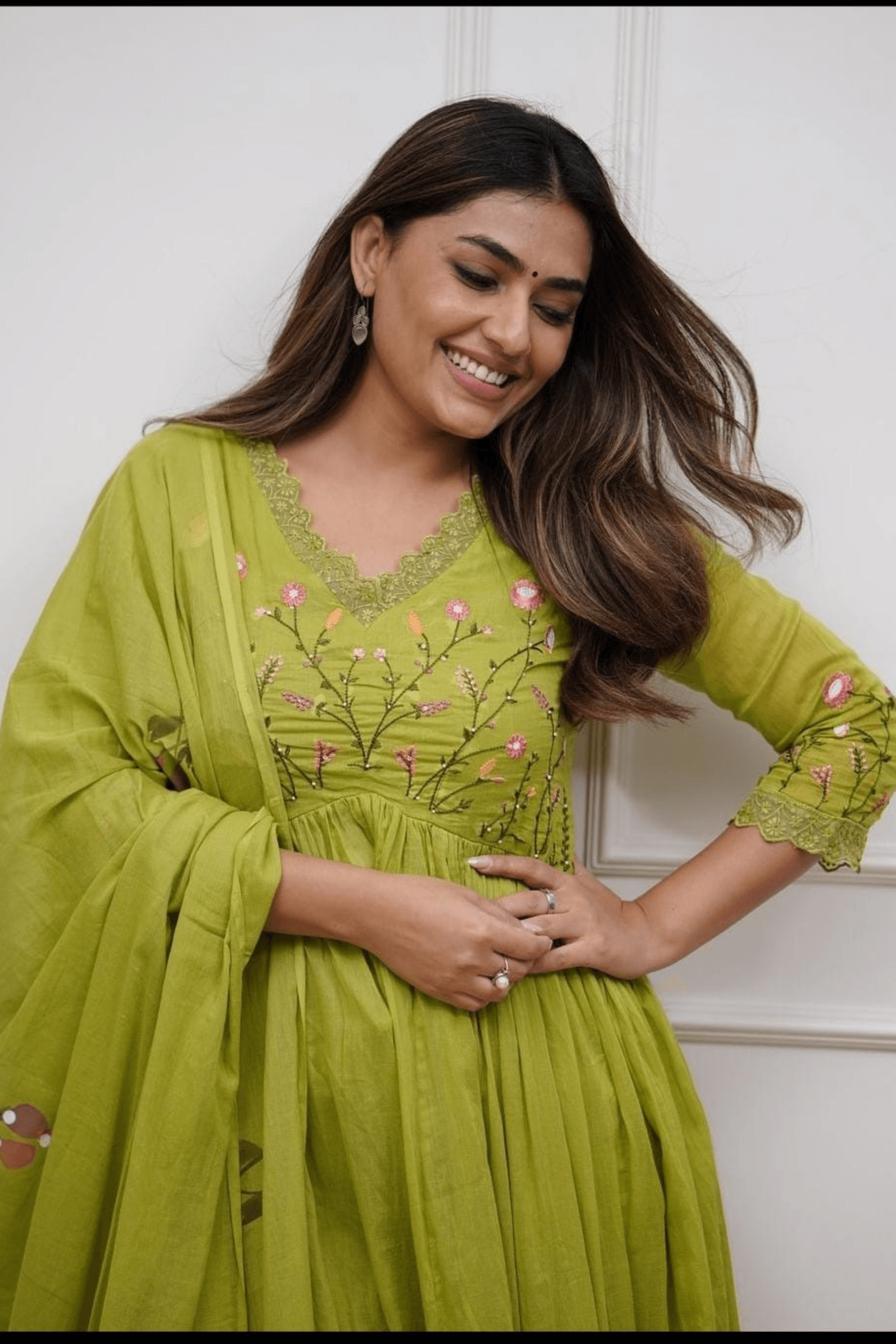 Anisha Cotton Neck embroidery Suit - Fasshion Hub india