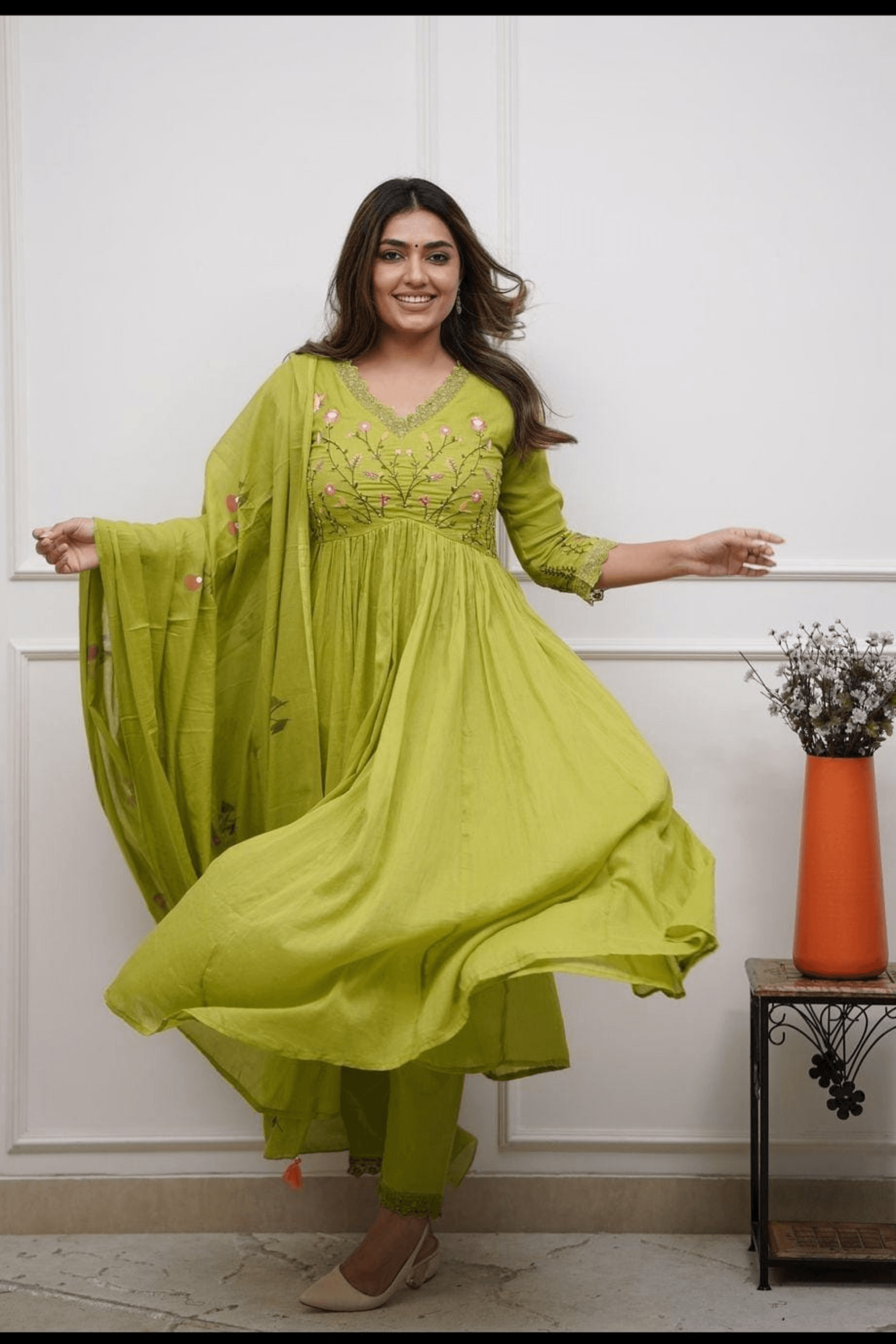 Anisha Cotton Neck embroidery Suit - Fasshion Hub india