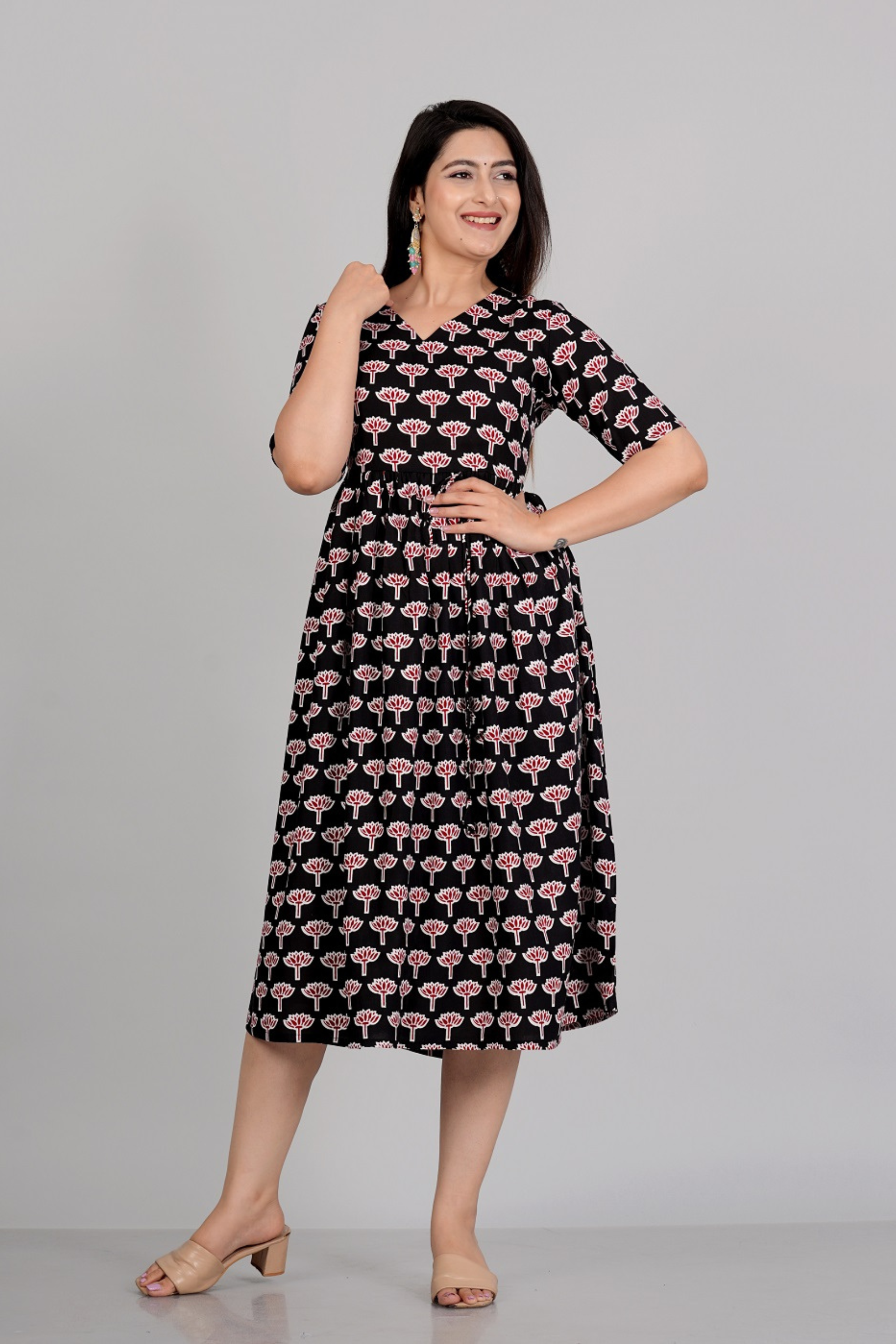 Flower Printed Gown - Fasshion Hub india