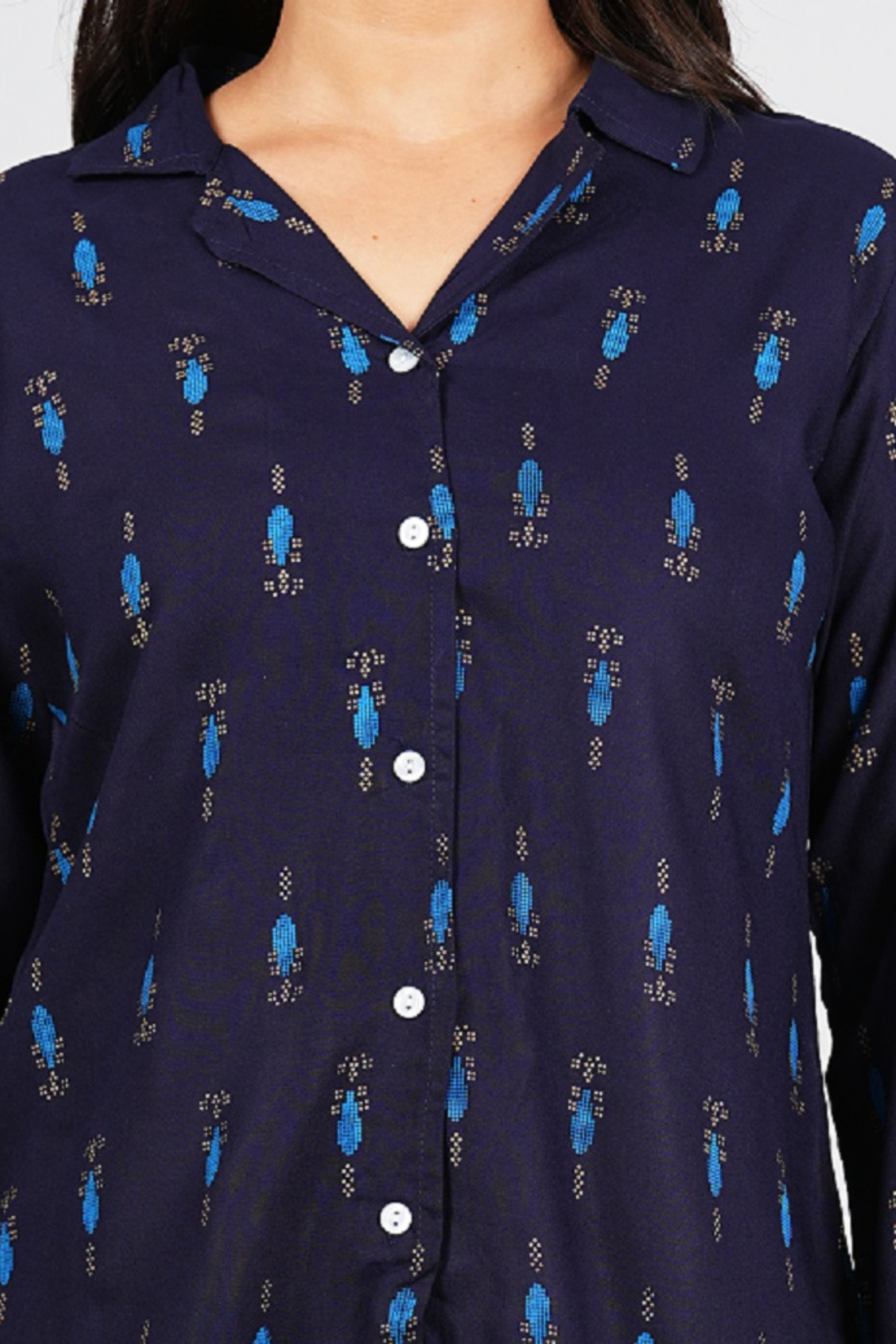 Printed Blue Night Suit - Fasshion Hub india