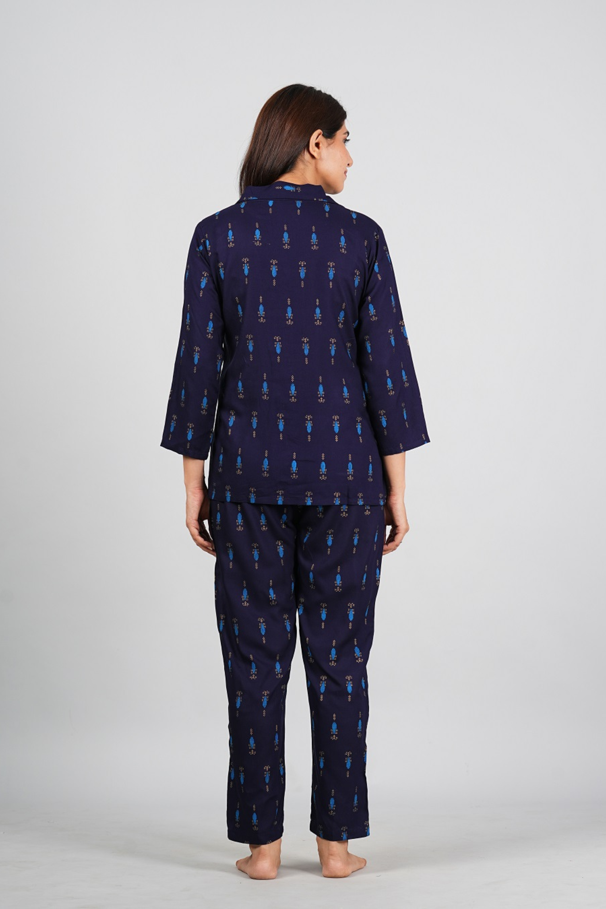 Printed Blue Night Suit - Fasshion Hub india