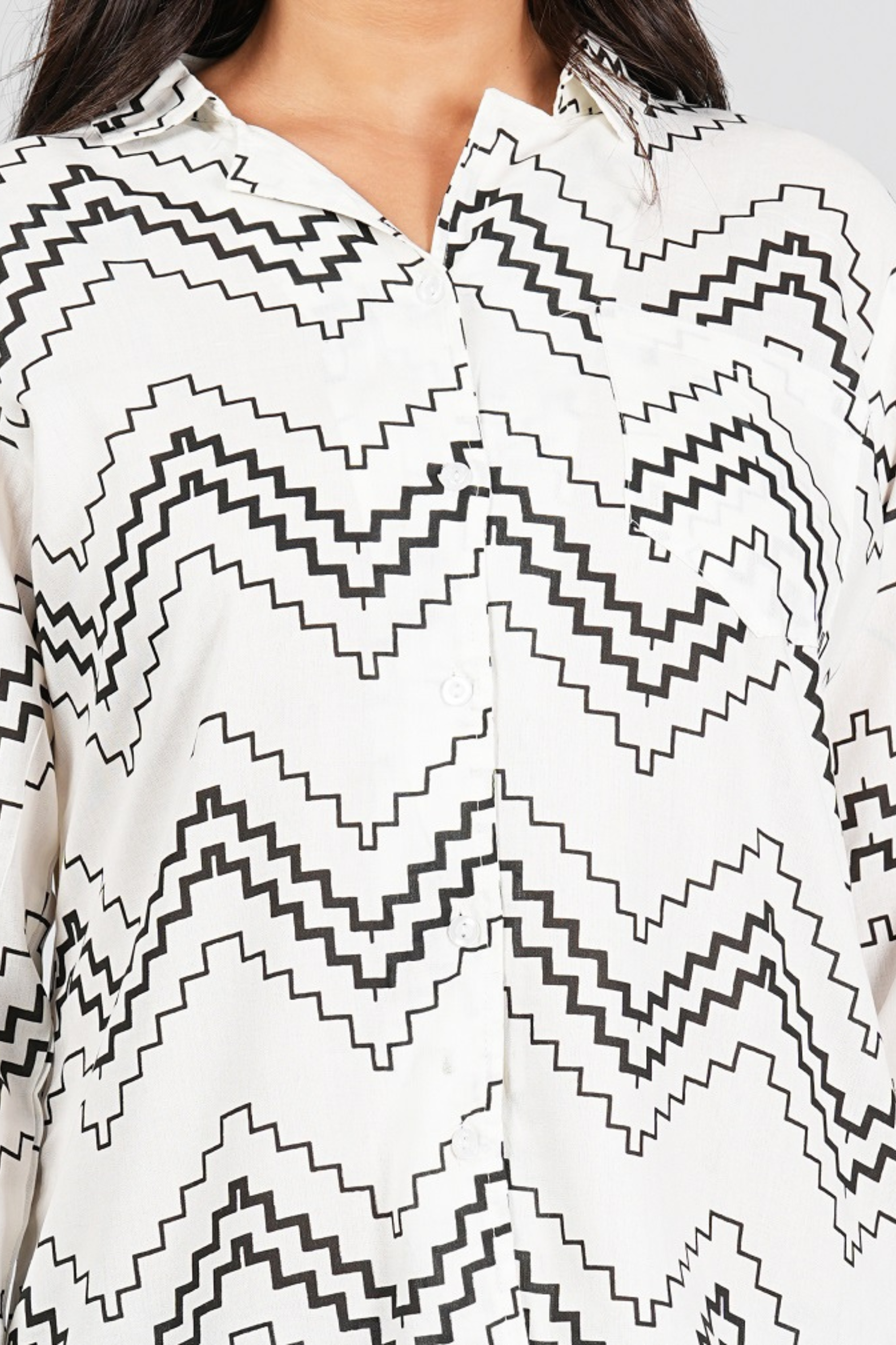 White patterned Night Suit - Fasshion Hub india