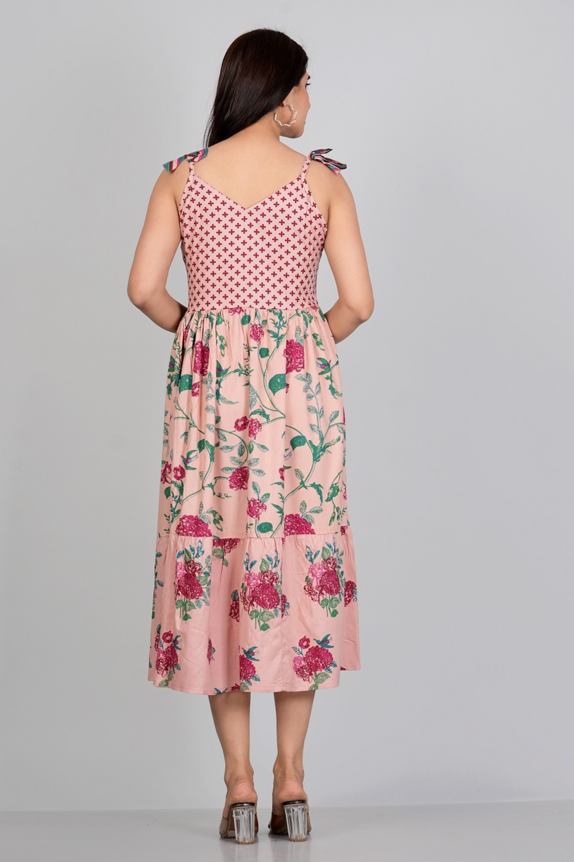 Beautiful Shoulder Strap Sleeveless Gown - Fasshion Hub india