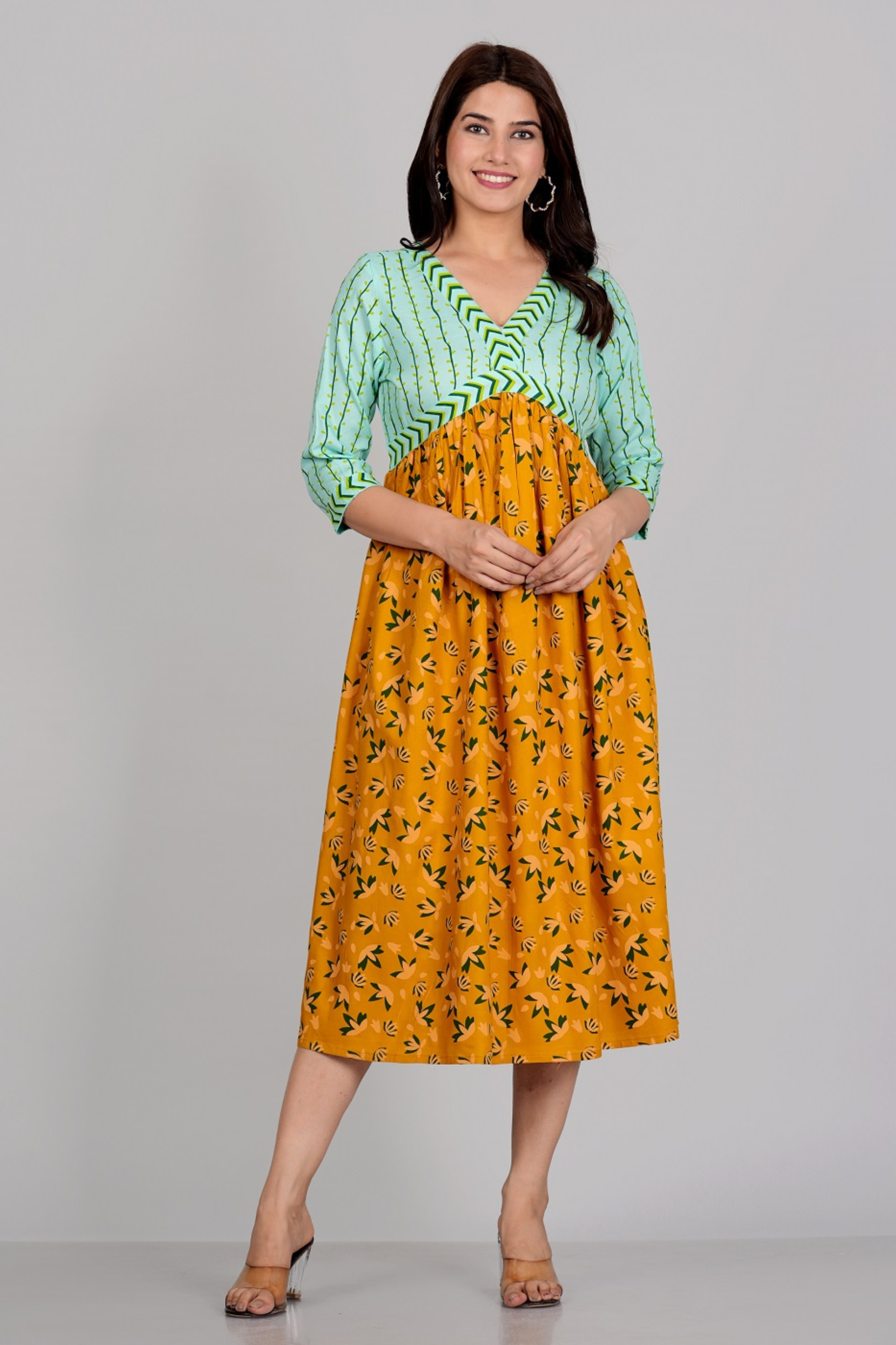 Two shade Aliya Cut Gown - Fasshion Hub india