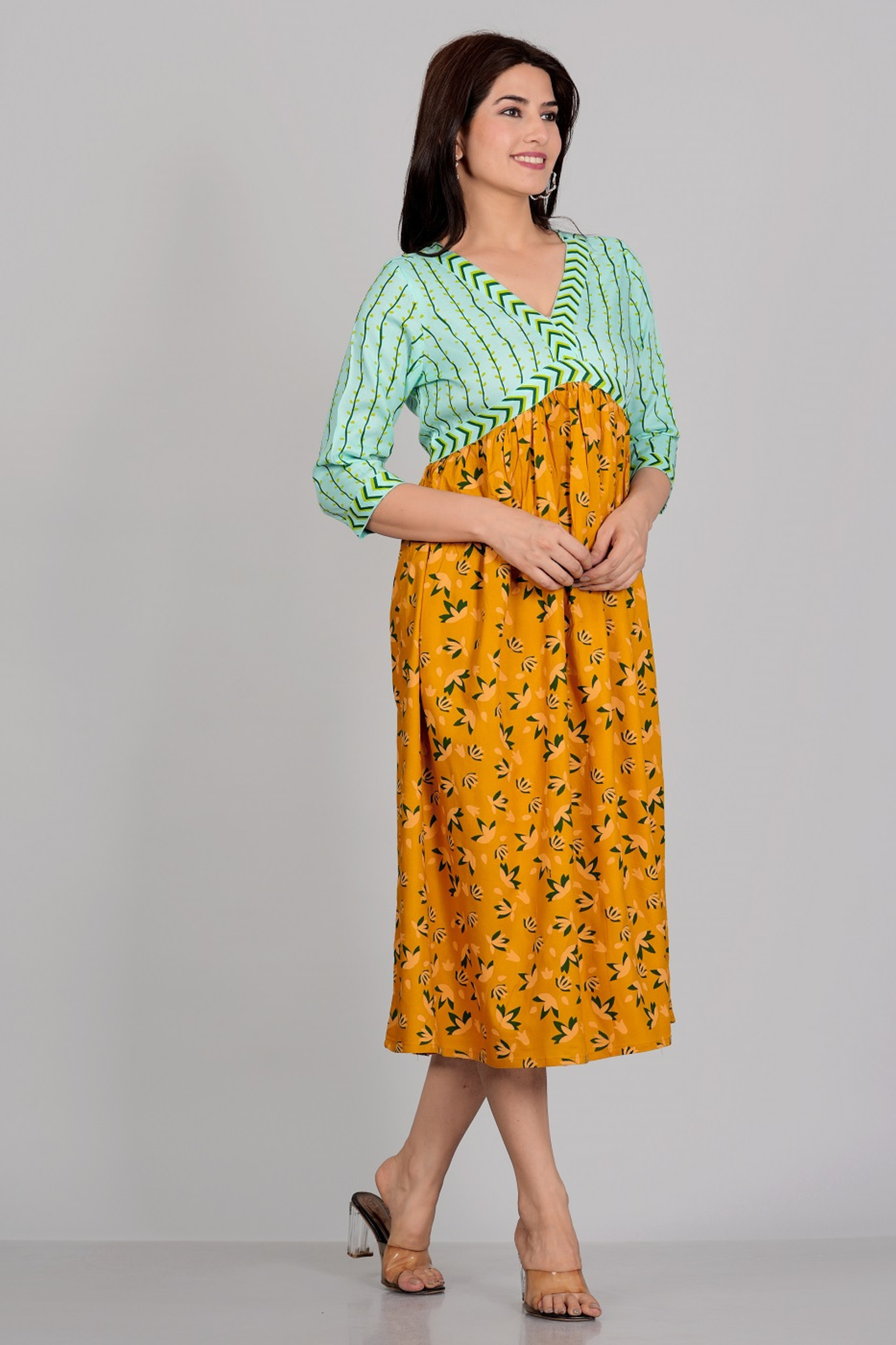 Two shade Aliya Cut Gown - Fasshion Hub india