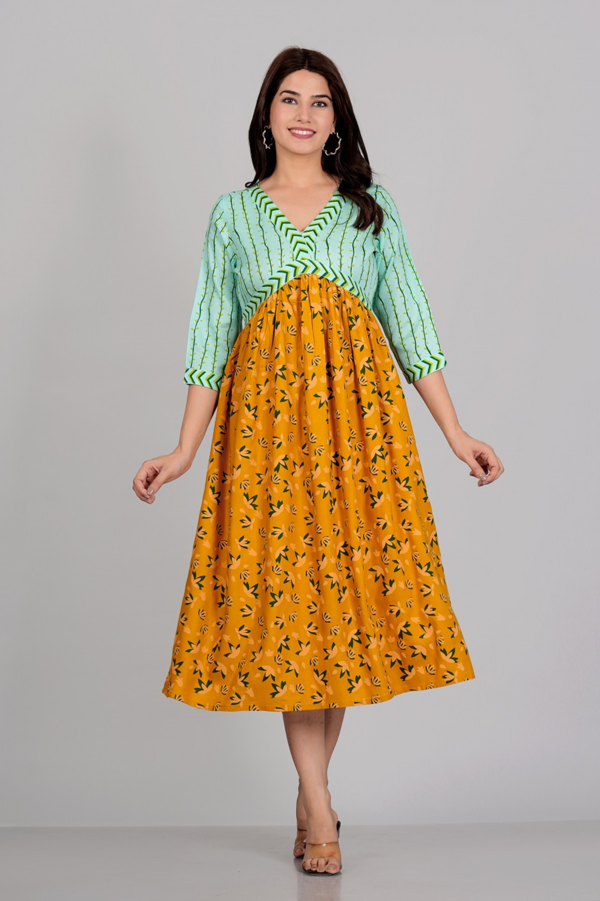 Two shade Aliya Cut Gown - Fasshion Hub india