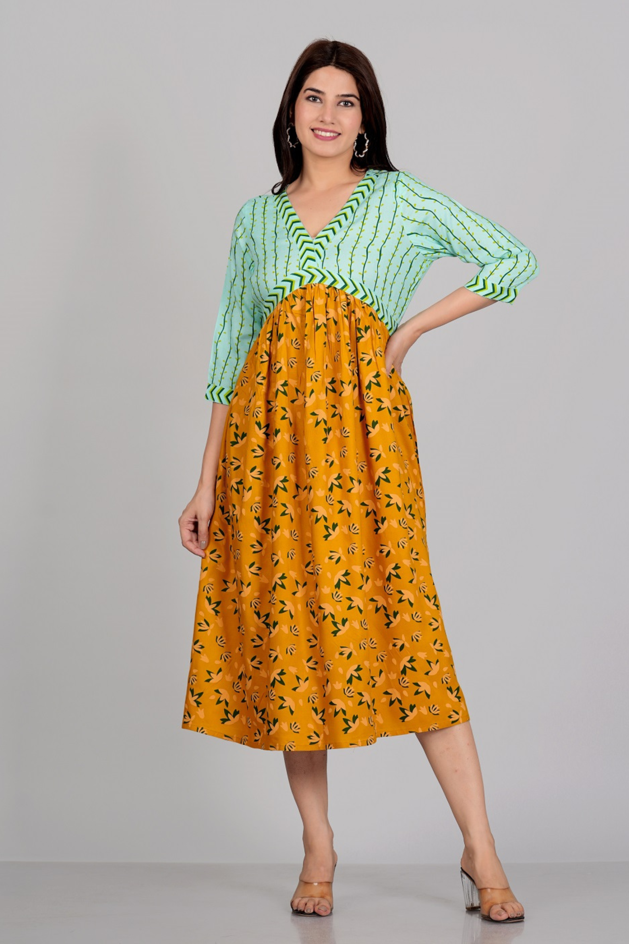 Two shade Aliya Cut Gown - Fasshion Hub india