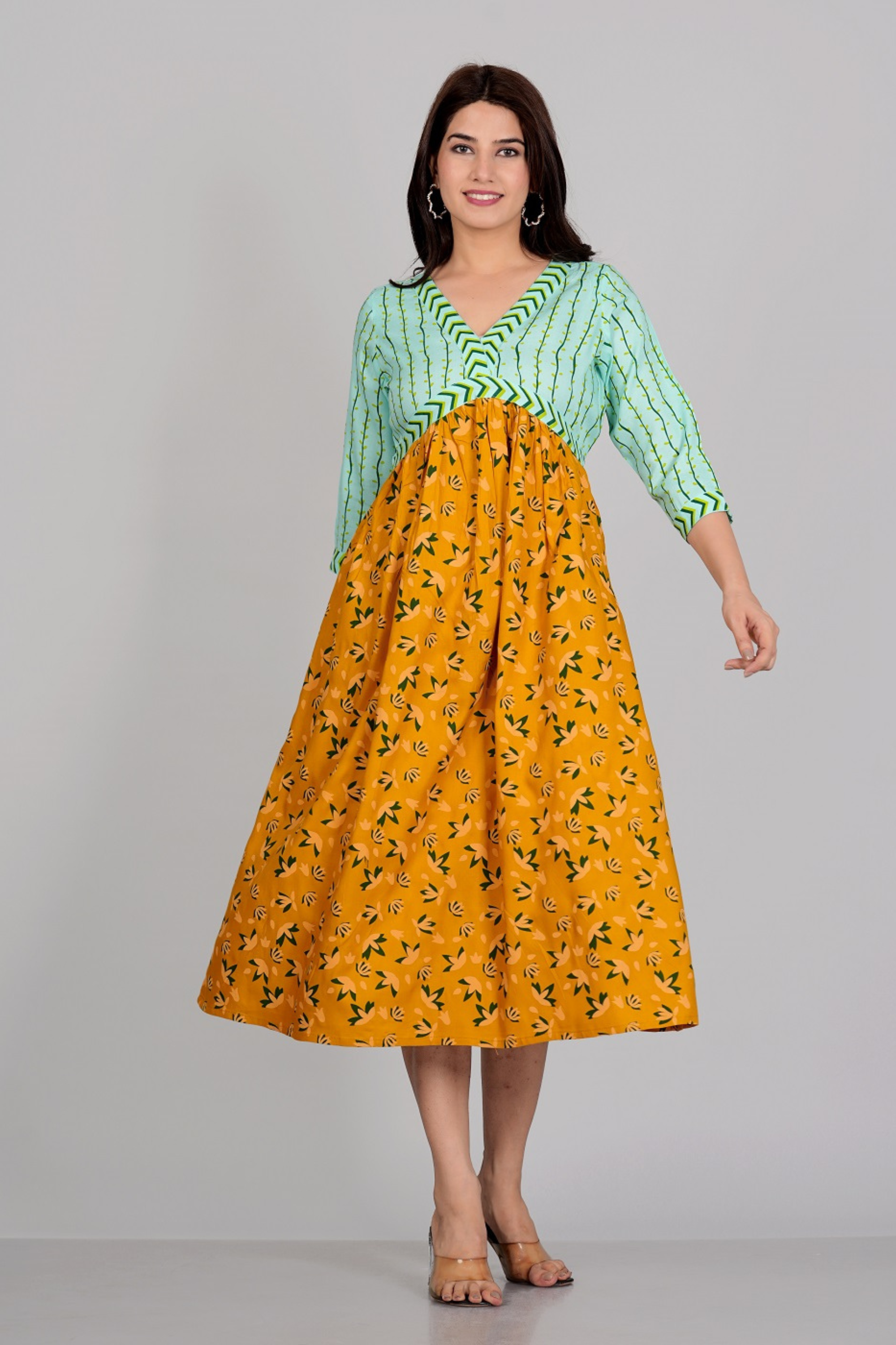 Two shade Aliya Cut Gown - Fasshion Hub india