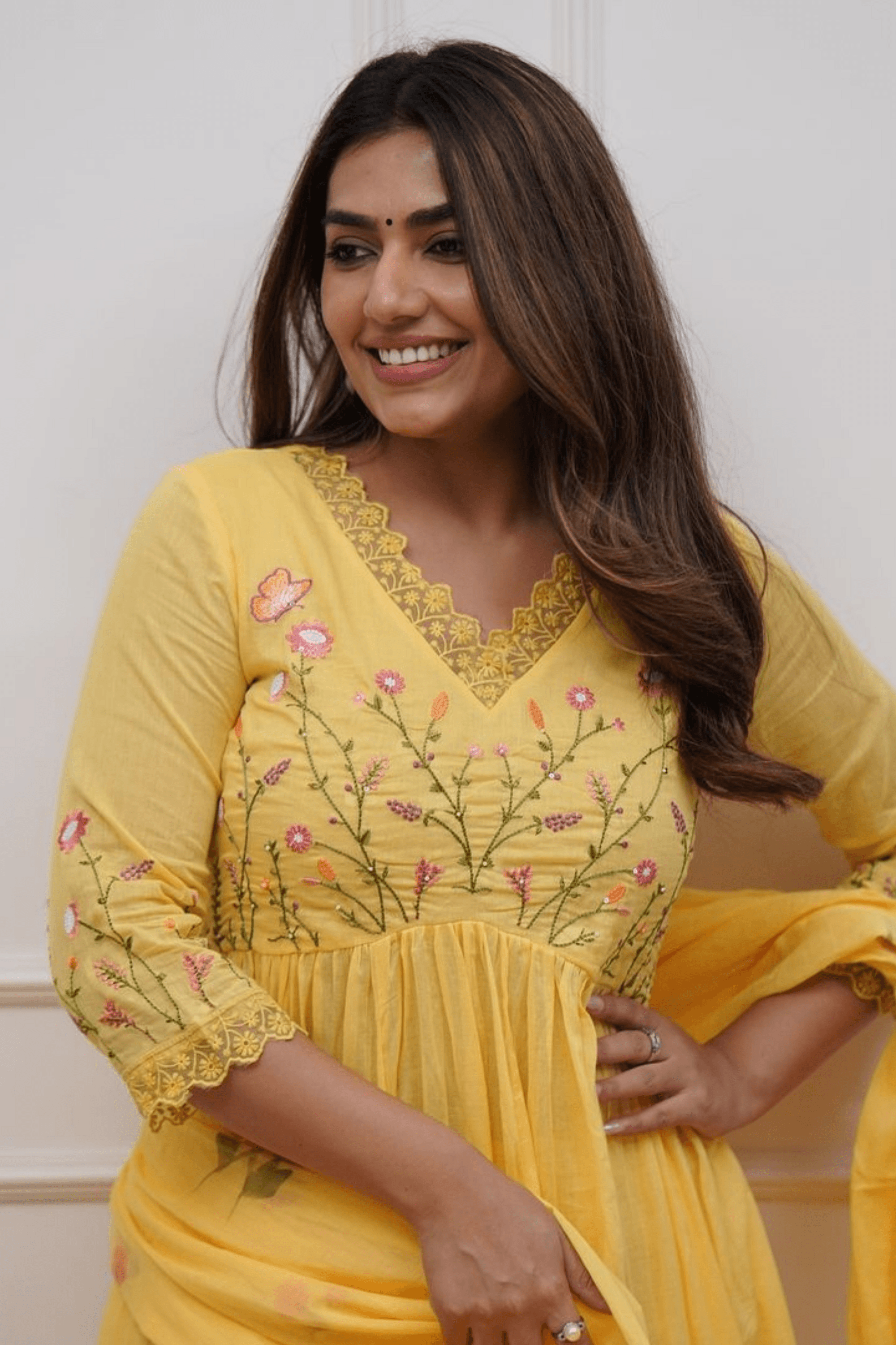 Anisha Cotton Neck embroidery Suit - Fasshion Hub india