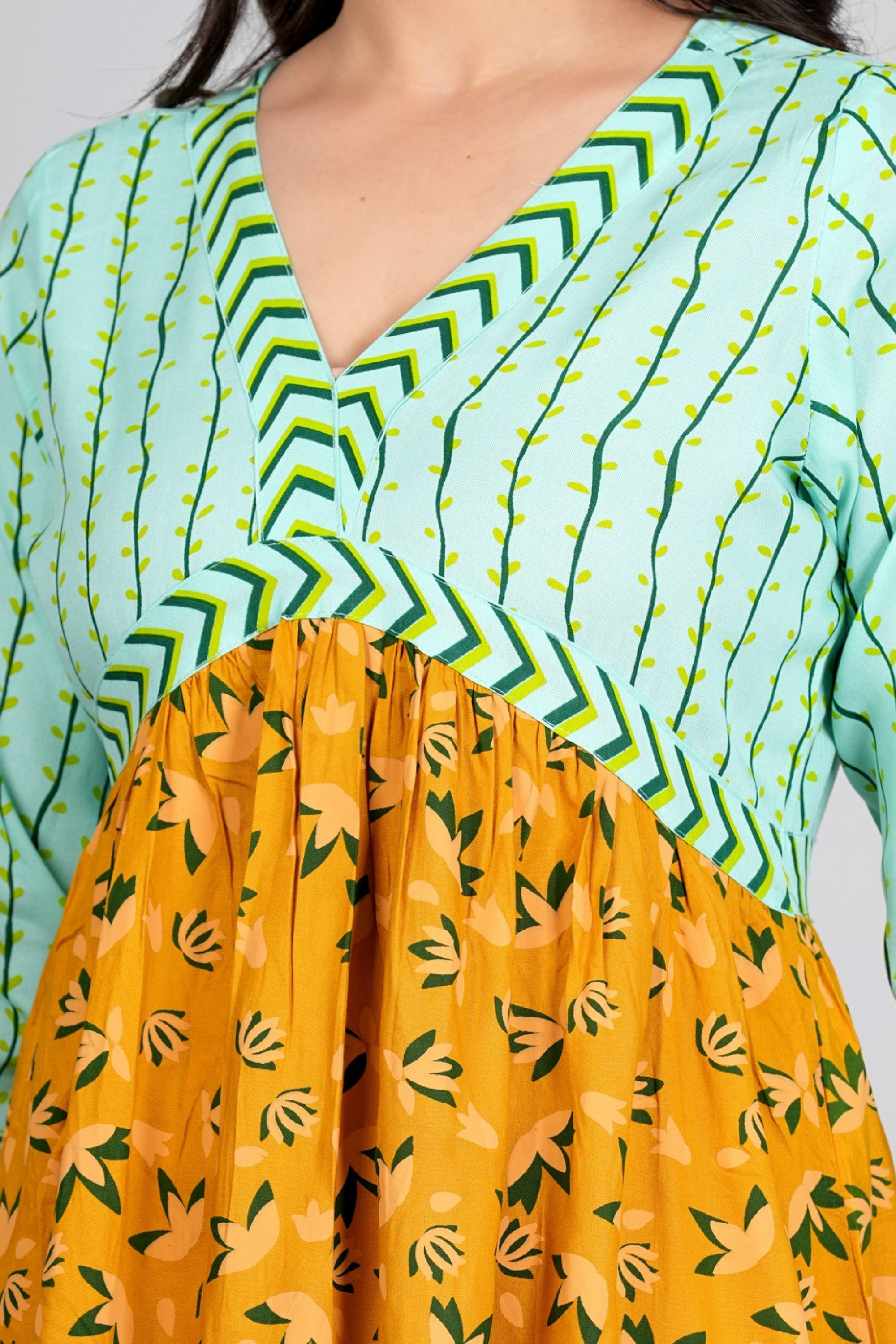 Two shade Aliya Cut Gown - Fasshion Hub india