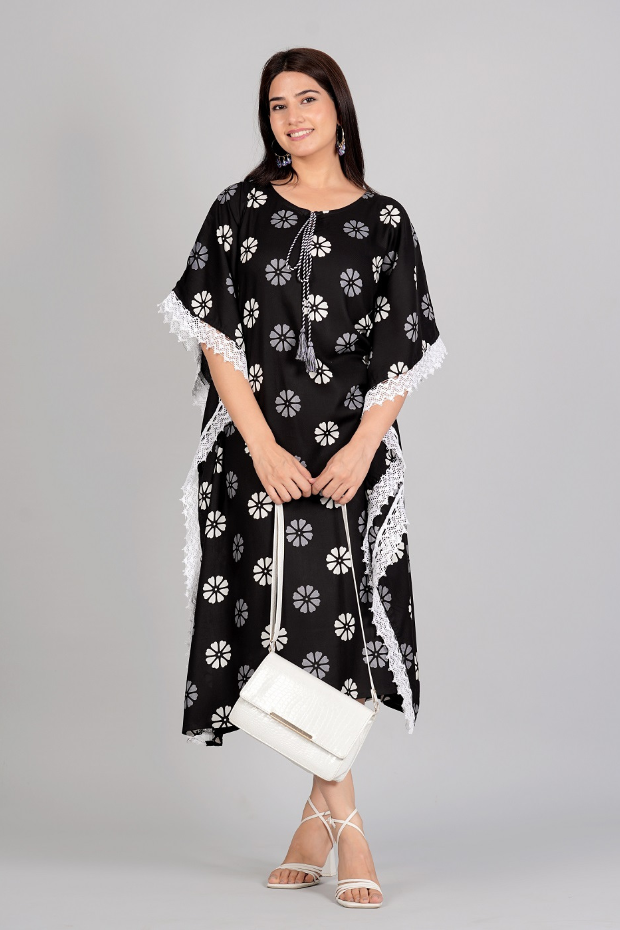 Elegant Black Kaftan Dress - Fasshion Hub india