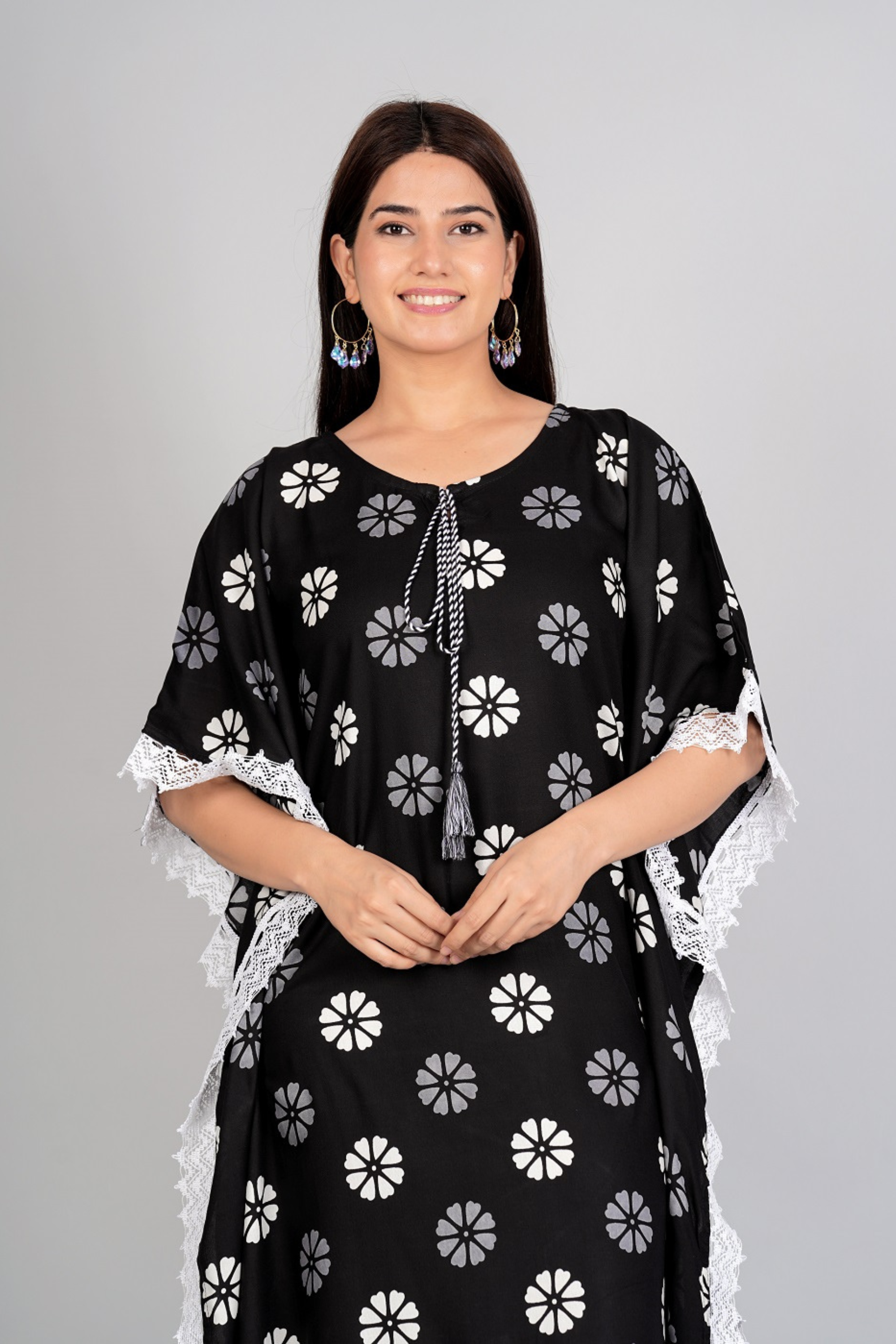 Elegant Black Kaftan Dress - Fasshion Hub india