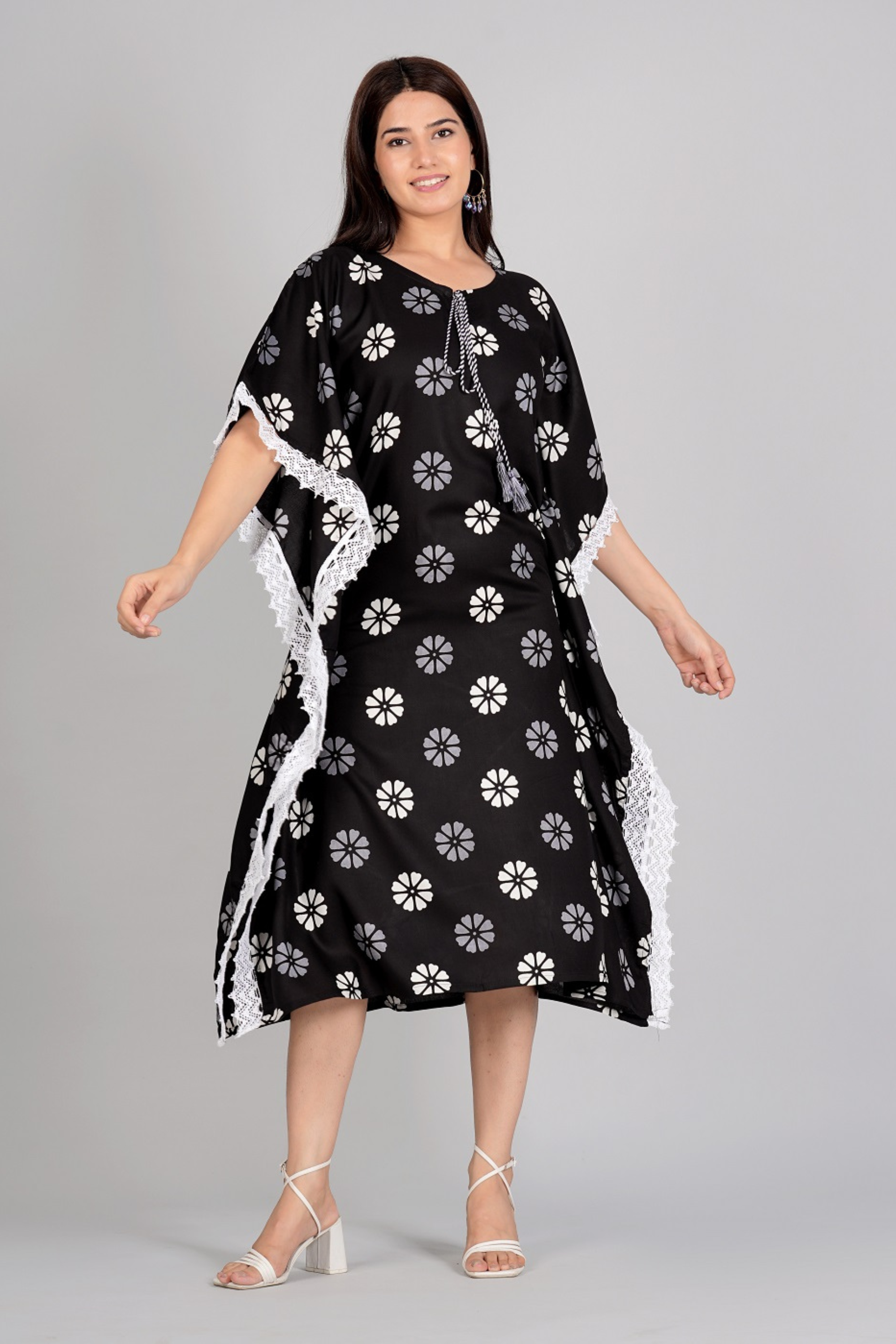 Elegant Black Kaftan Dress - Fasshion Hub india