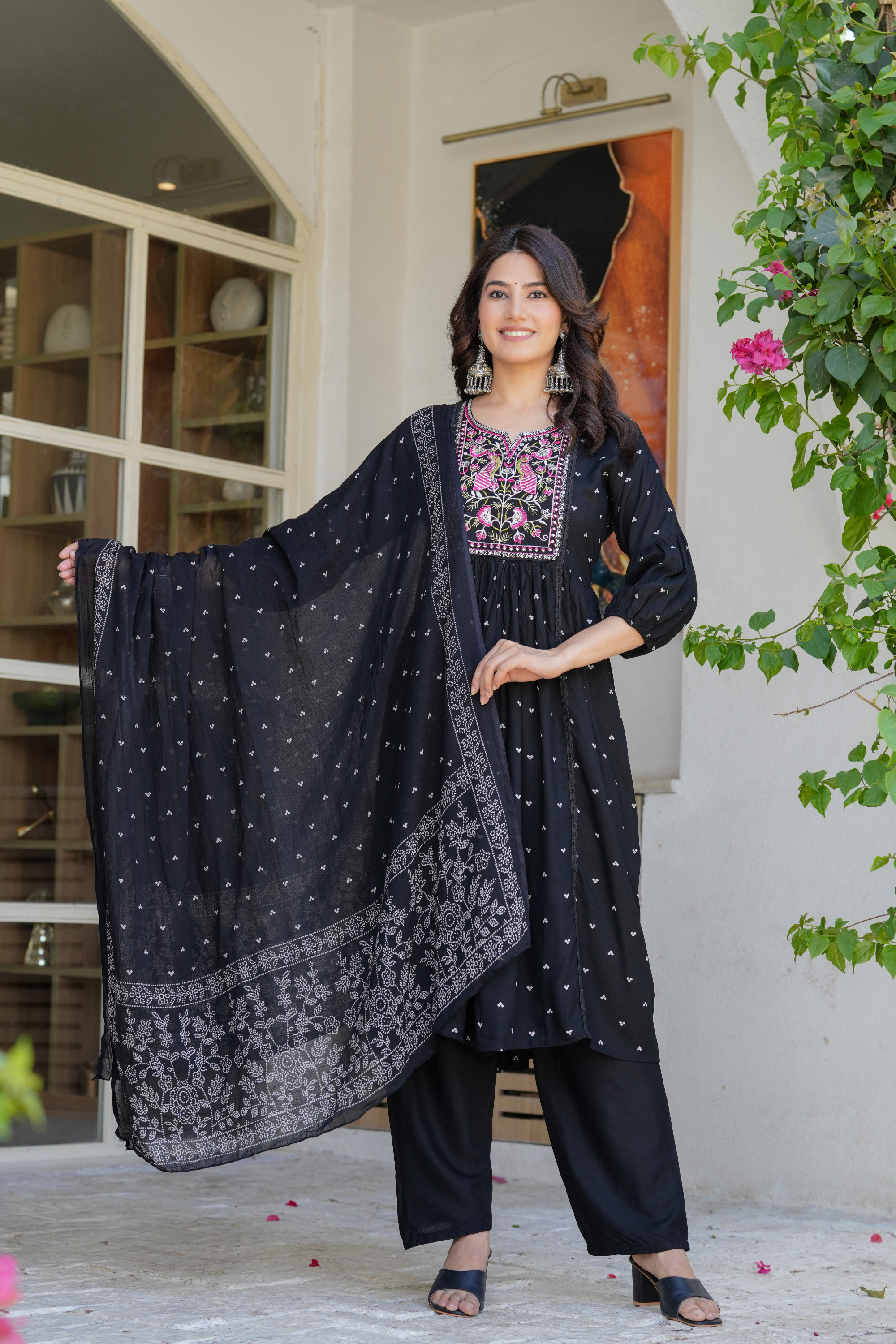 Neck Embroidered Kurta Set - Fasshion Hub india