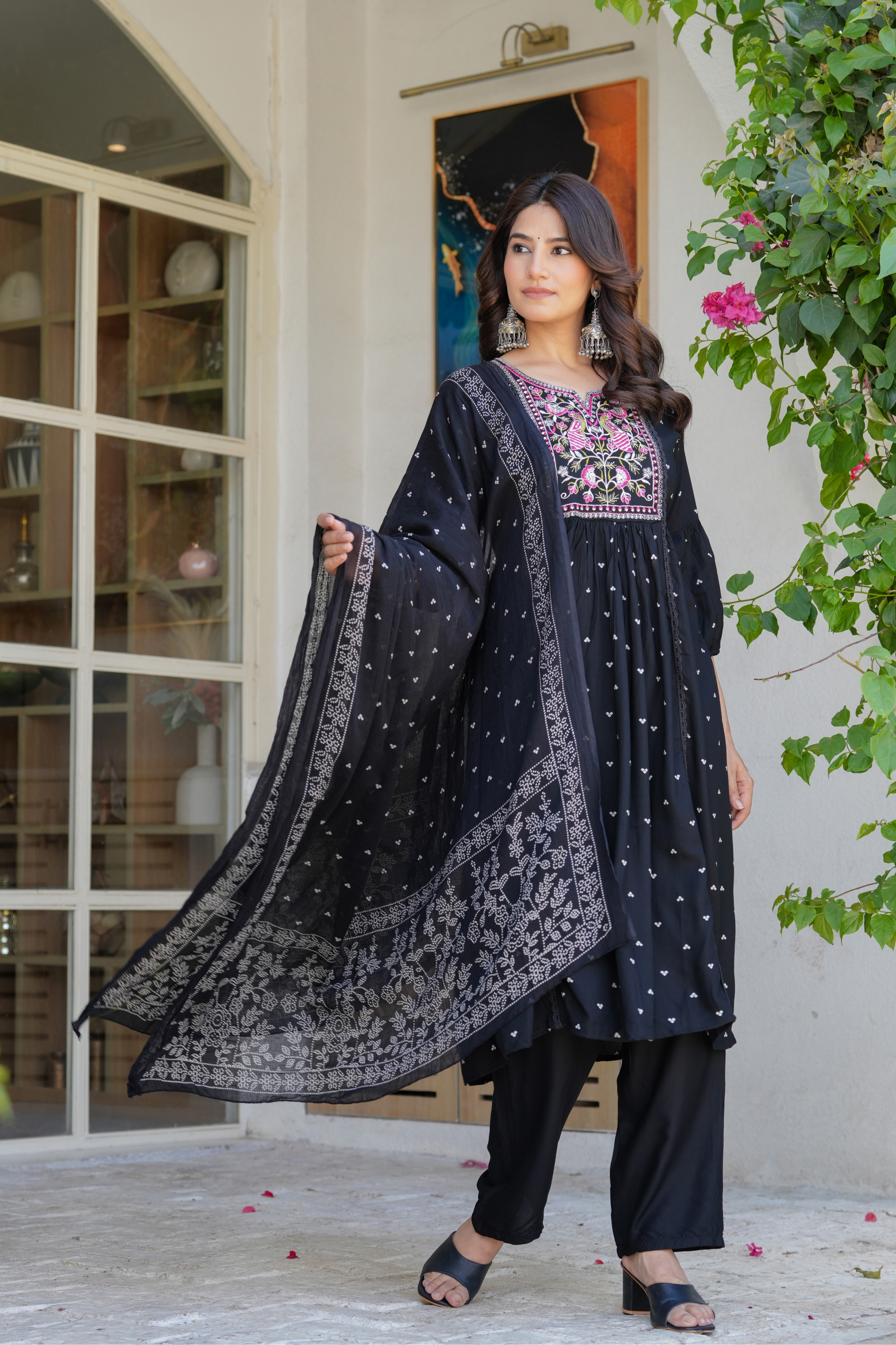 Neck Embroidered Kurta Set - Fasshion Hub india
