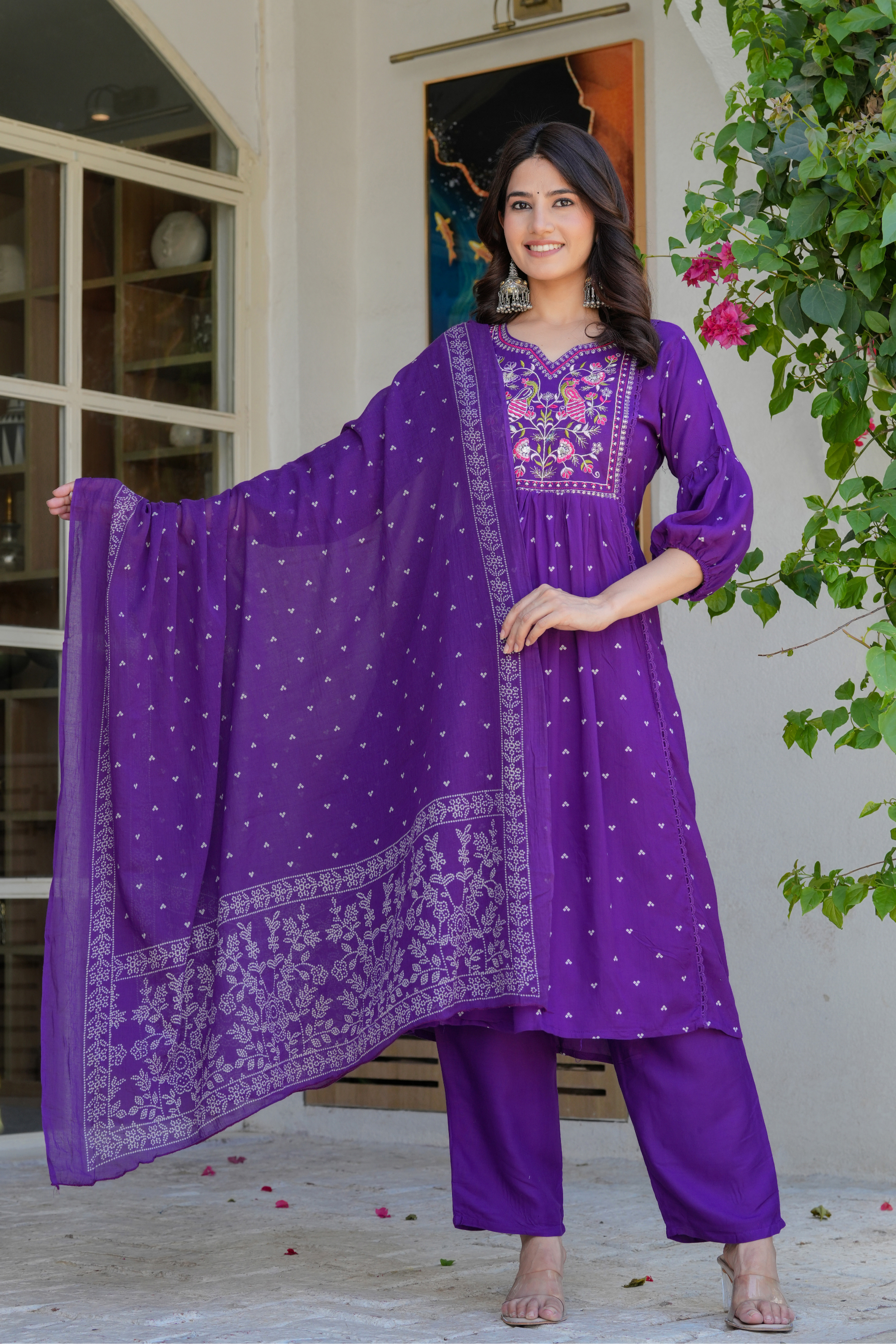 Neck Embroidered Kurta Set - Fasshion Hub india