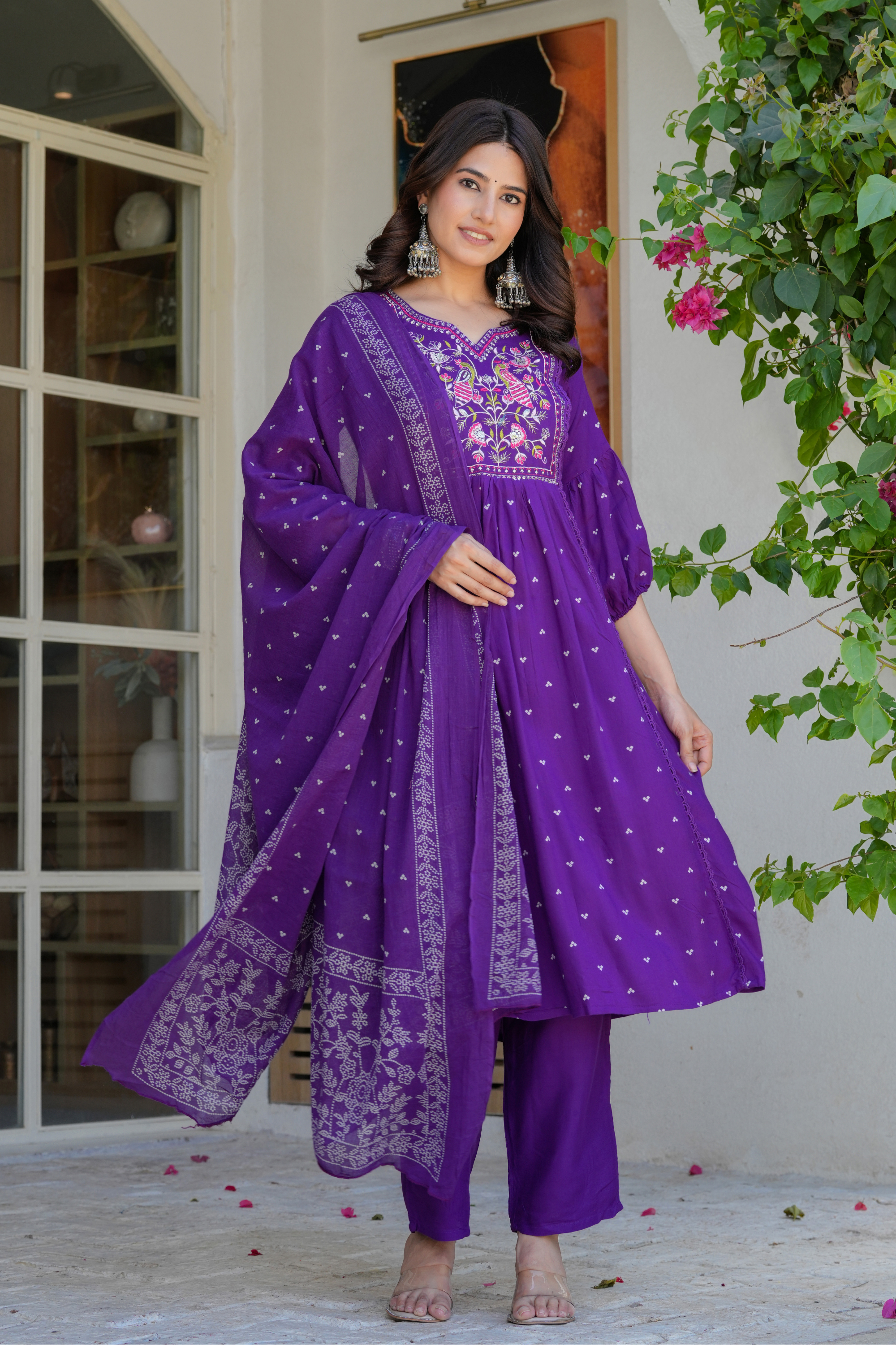 Neck Embroidered Kurta Set - Fasshion Hub india