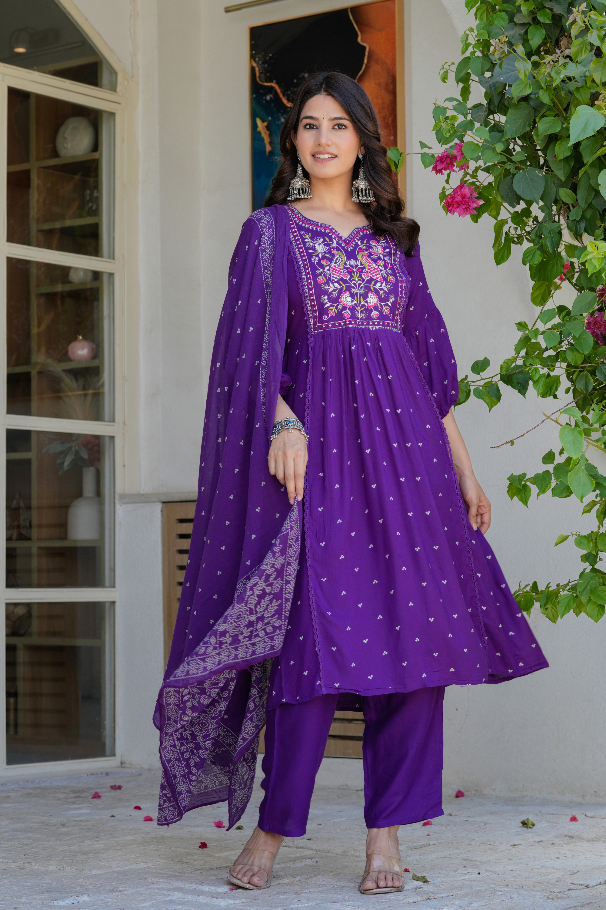 Neck Embroidered Kurta Set - Fasshion Hub india
