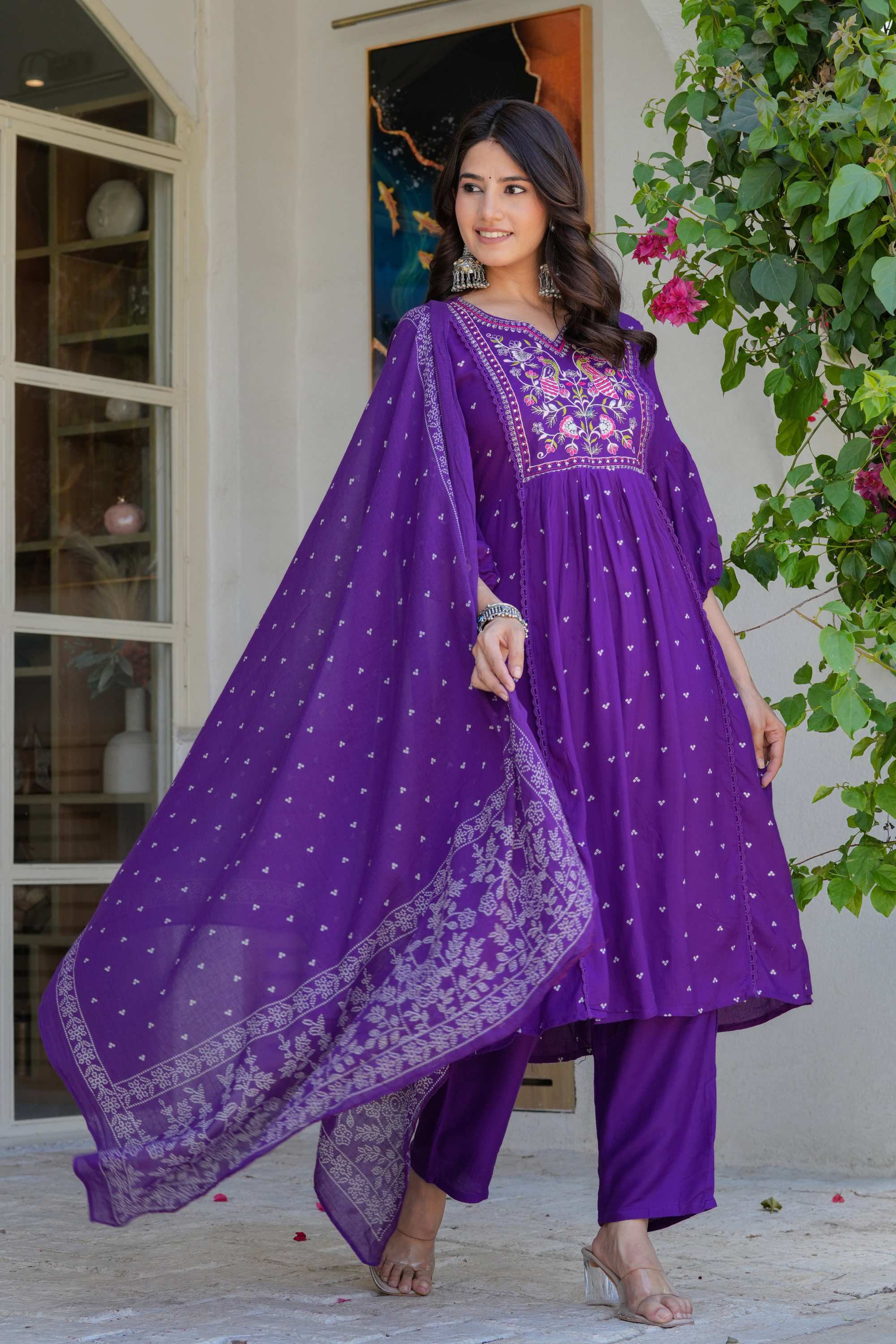 Neck Embroidered Kurta Set - Fasshion Hub india