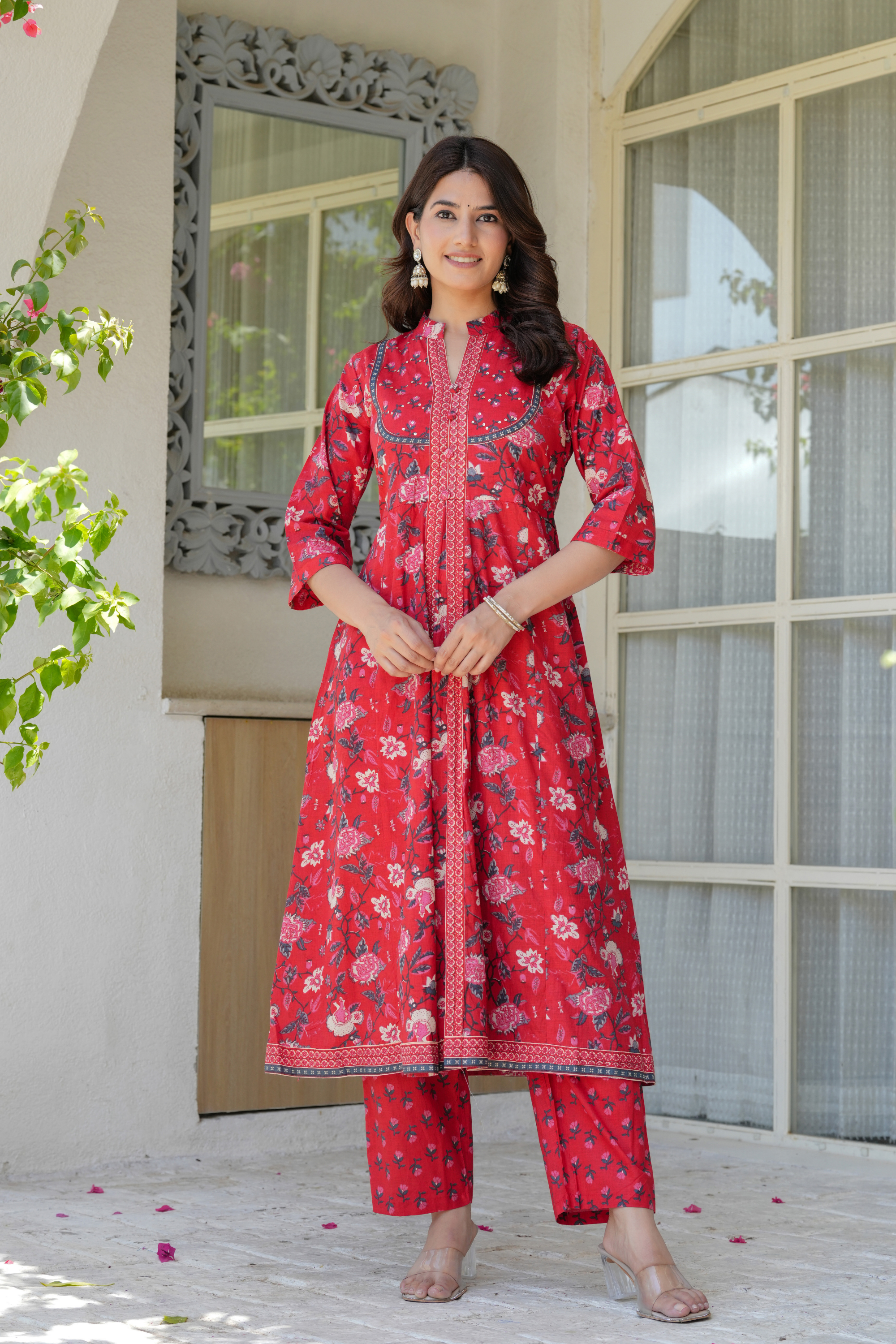 Flower Printed Three piece suit - Fasshion Hub india