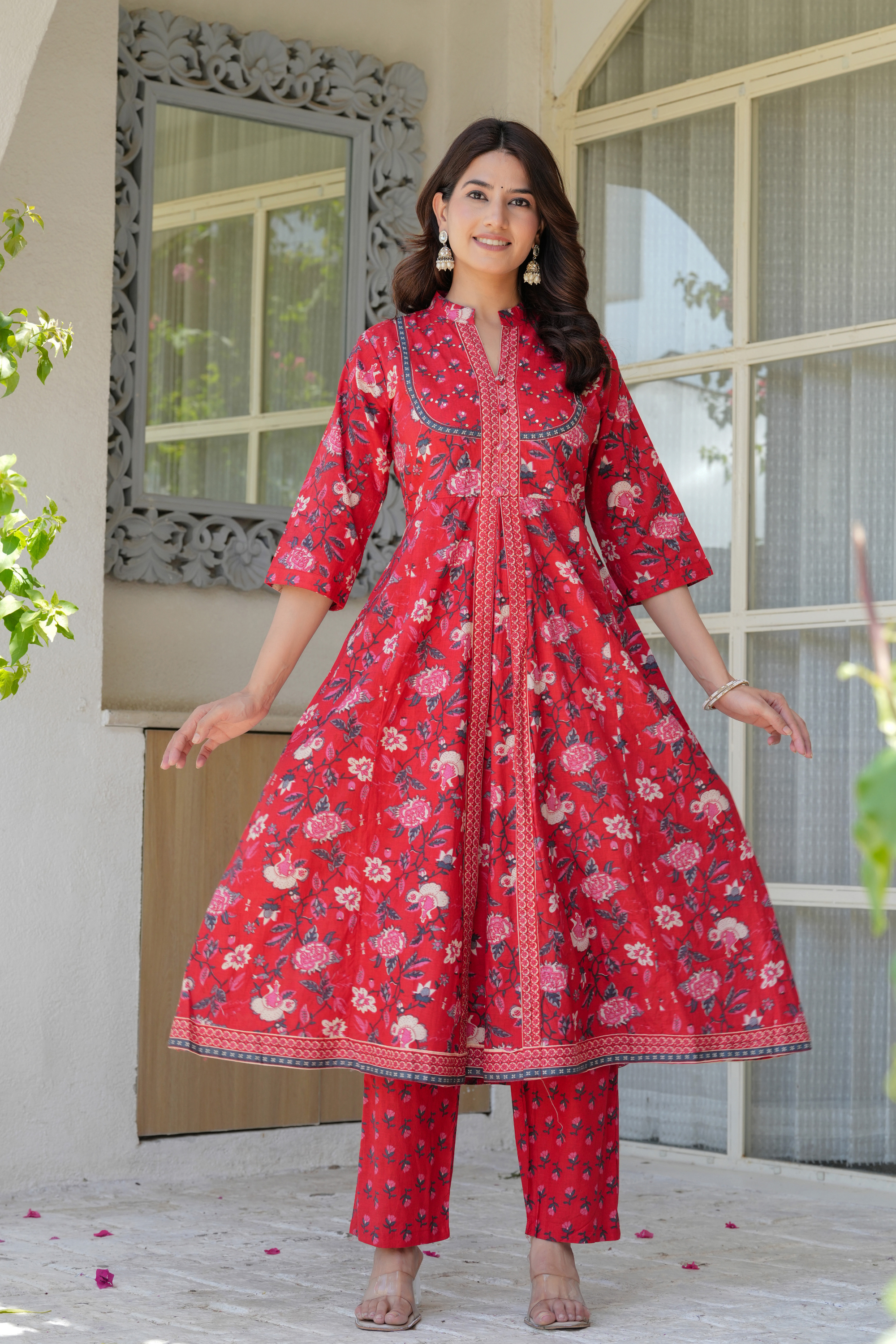 Flower Printed Three piece suit - Fasshion Hub india