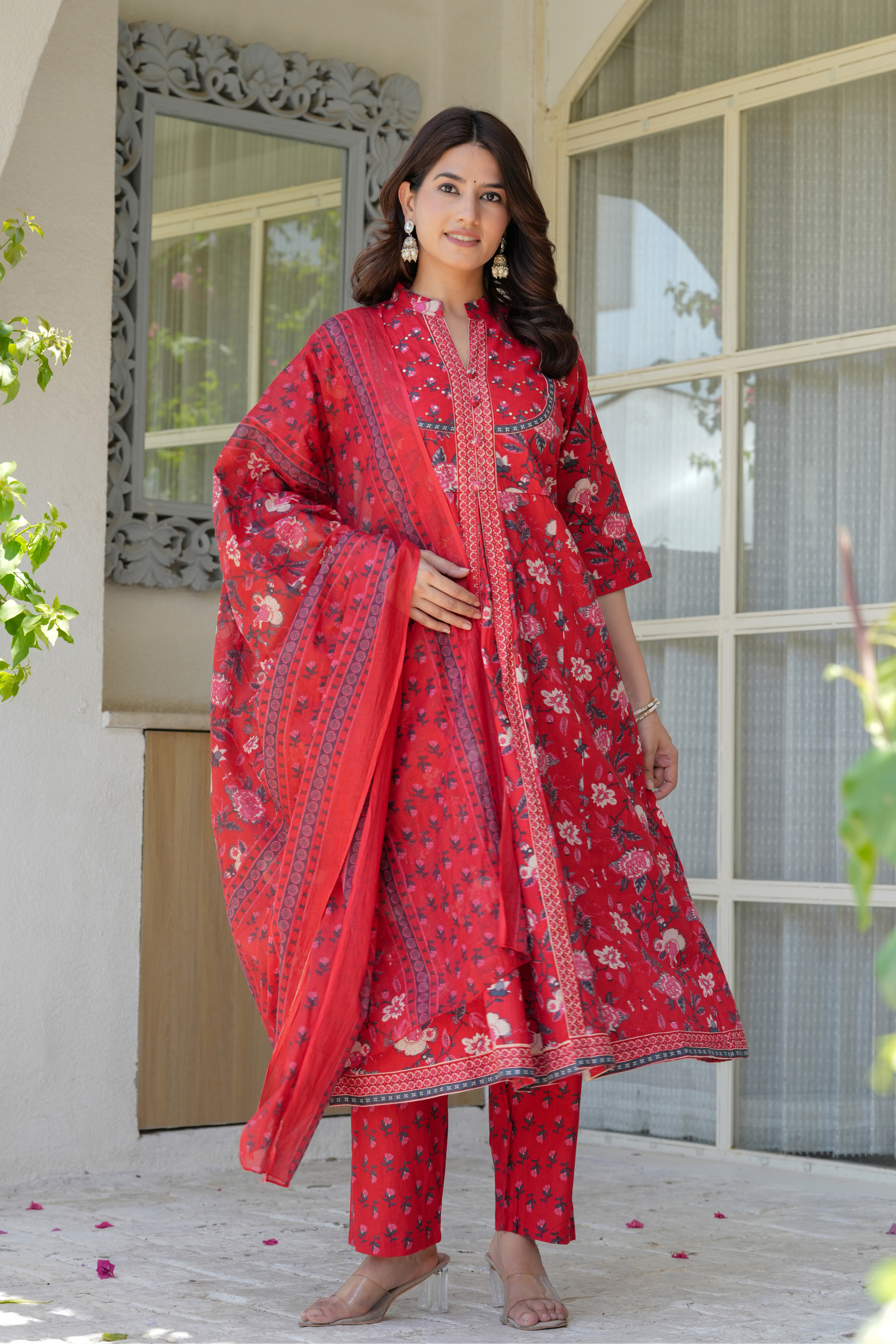 Flower Printed Three piece suit - Fasshion Hub india