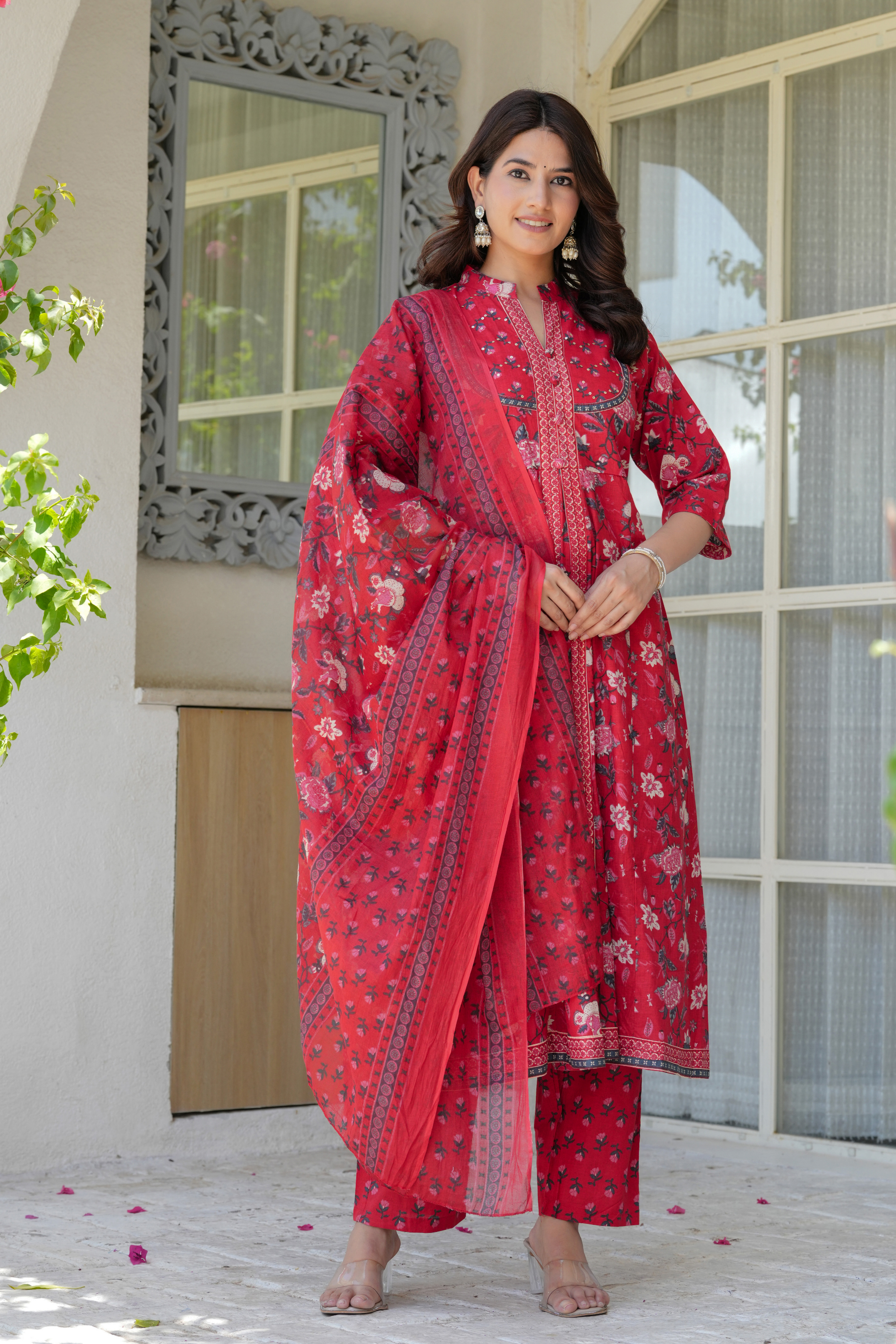 Flower Printed Three piece suit - Fasshion Hub india
