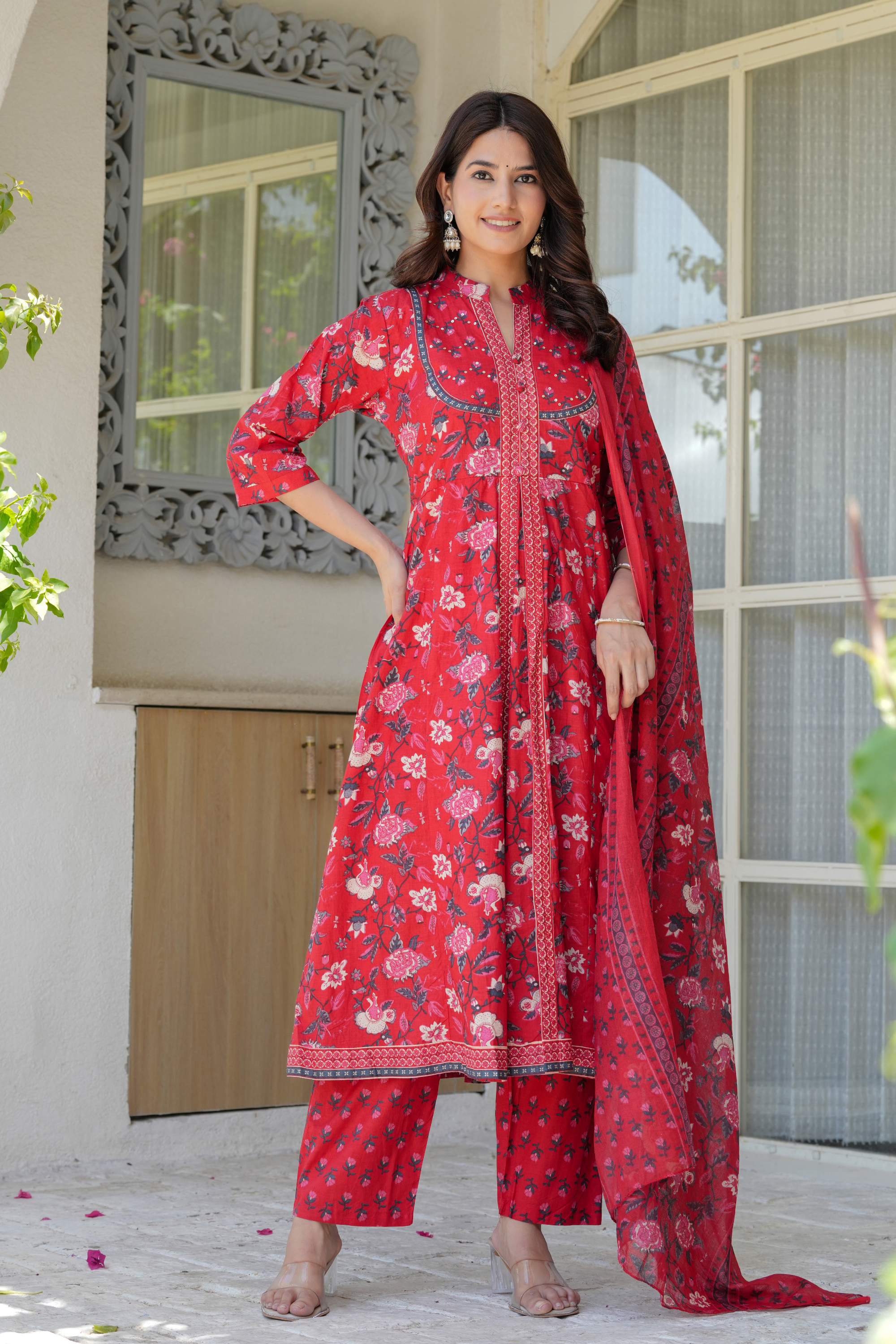 Flower Printed Three piece suit - Fasshion Hub india