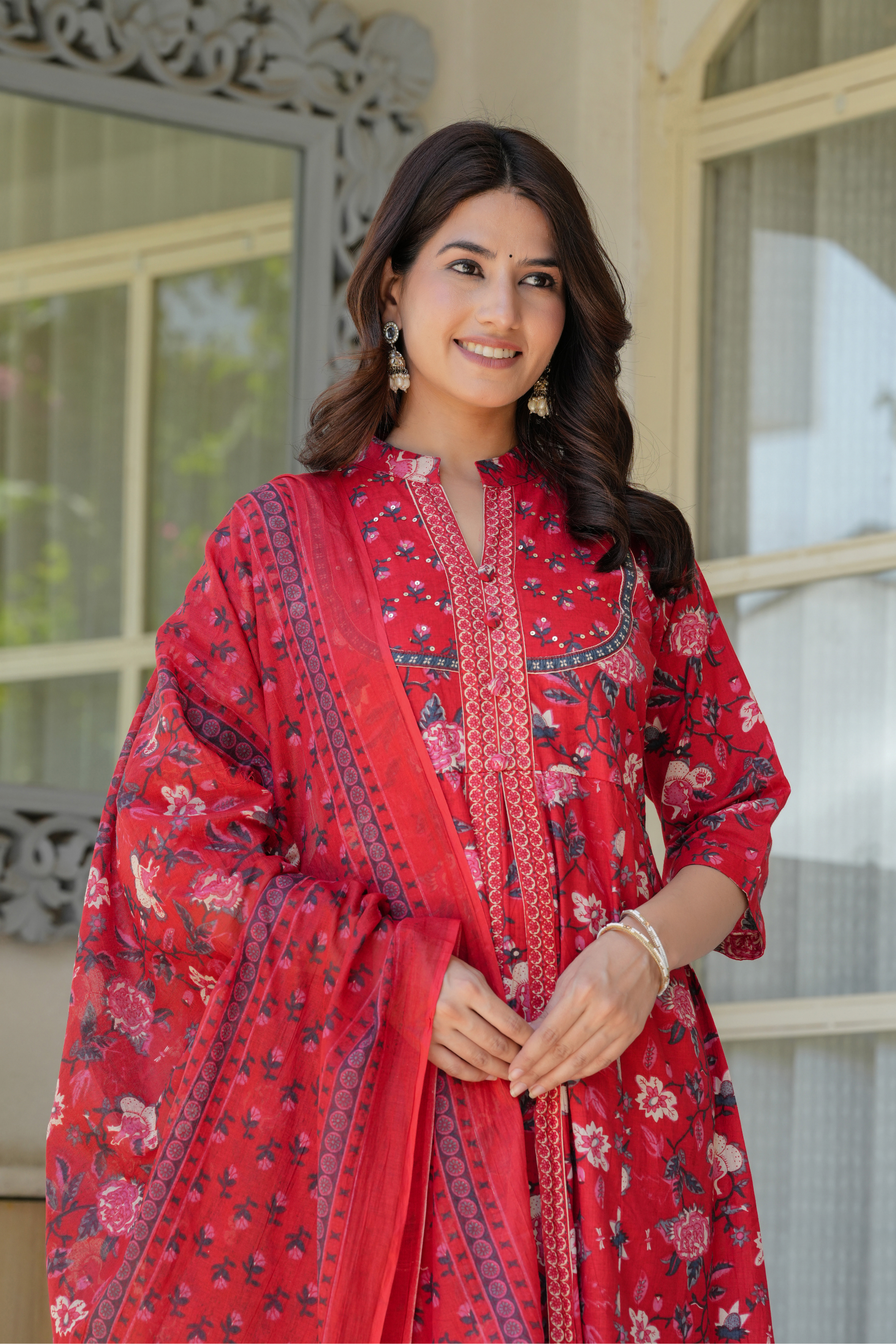 Flower Printed Three piece suit - Fasshion Hub india