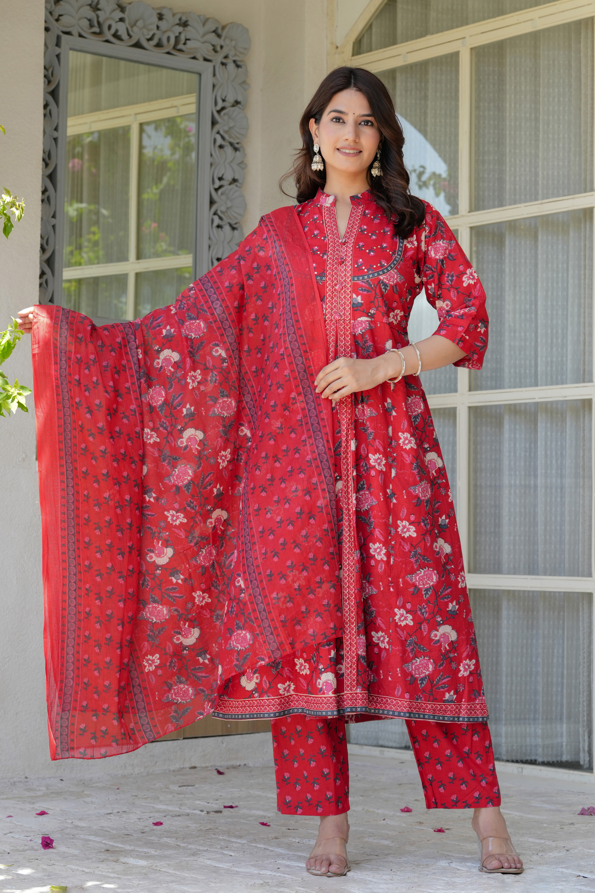 Flower Printed Three piece suit - Fasshion Hub india
