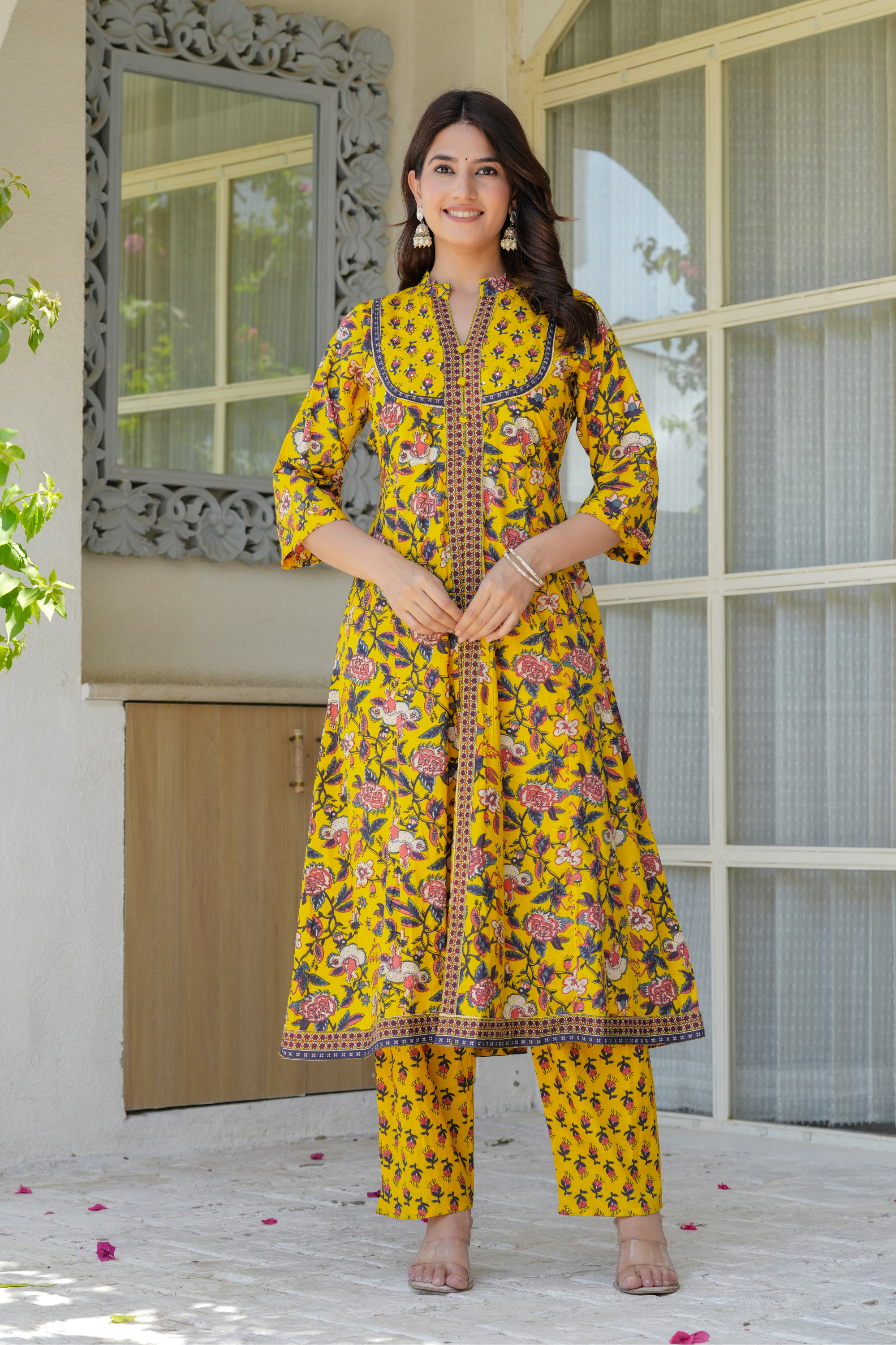 Flower Printed Three piece suit - Fasshion Hub india