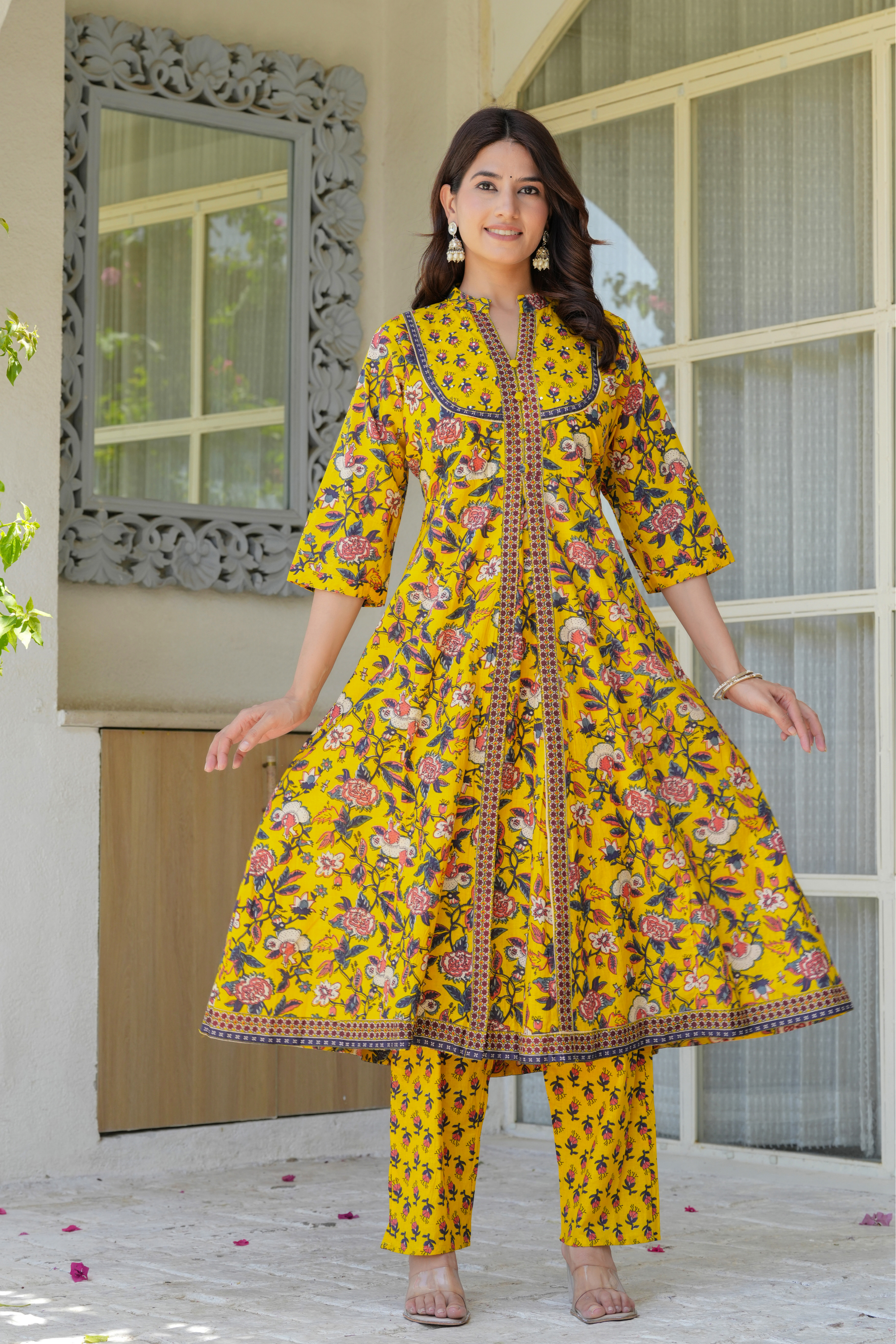 Flower Printed Three piece suit - Fasshion Hub india