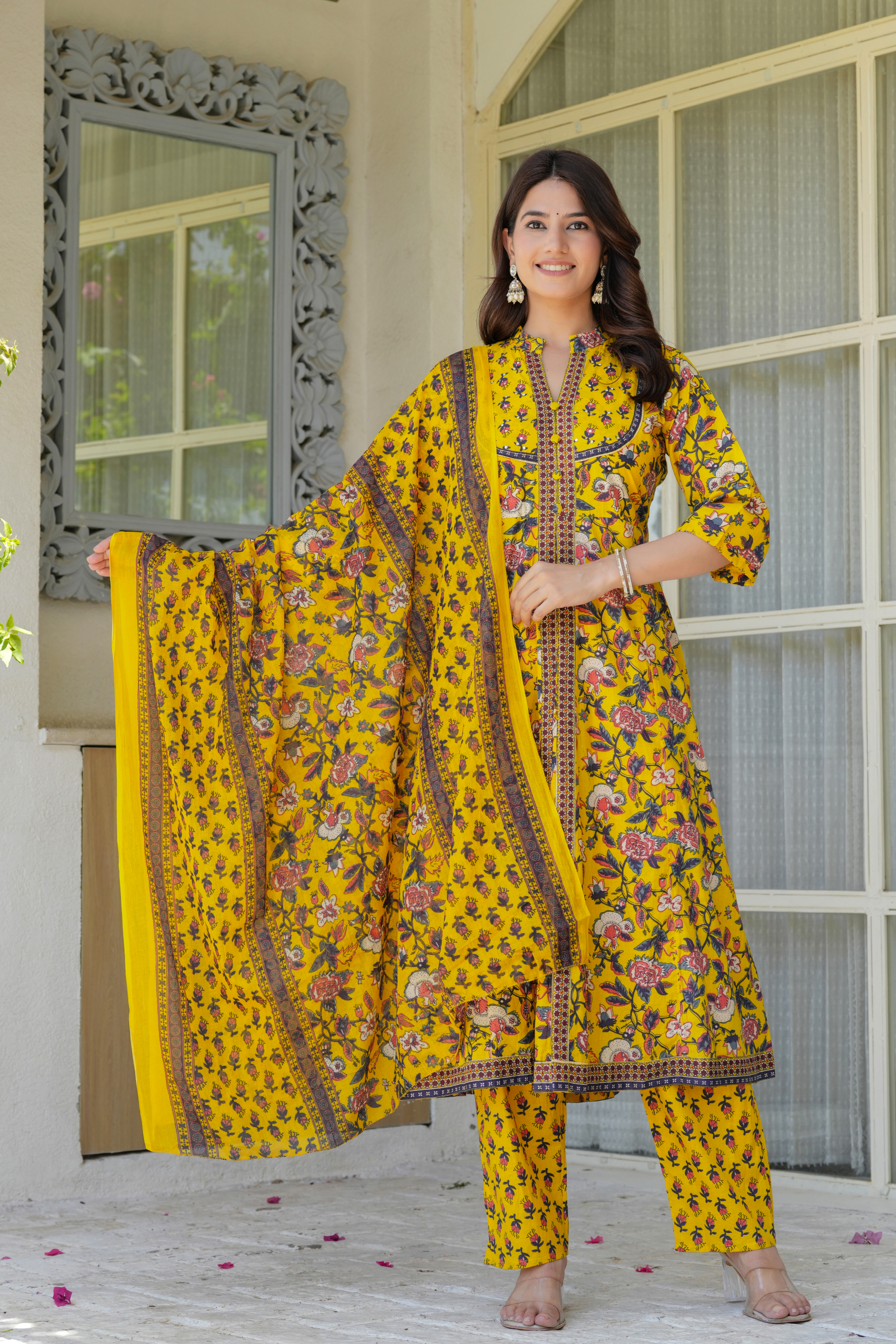 Flower Printed Three piece suit - Fasshion Hub india