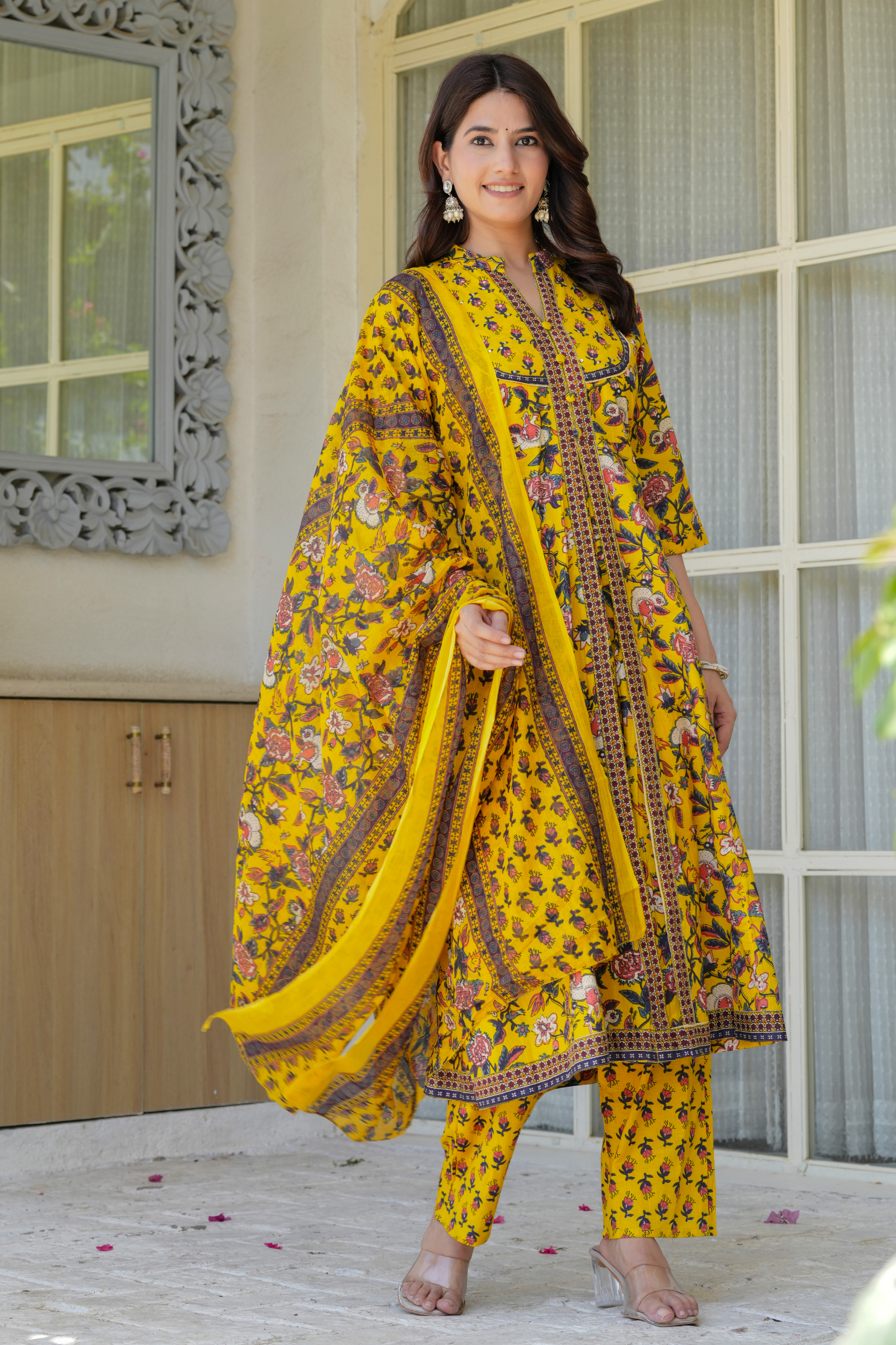 Flower Printed Three piece suit - Fasshion Hub india