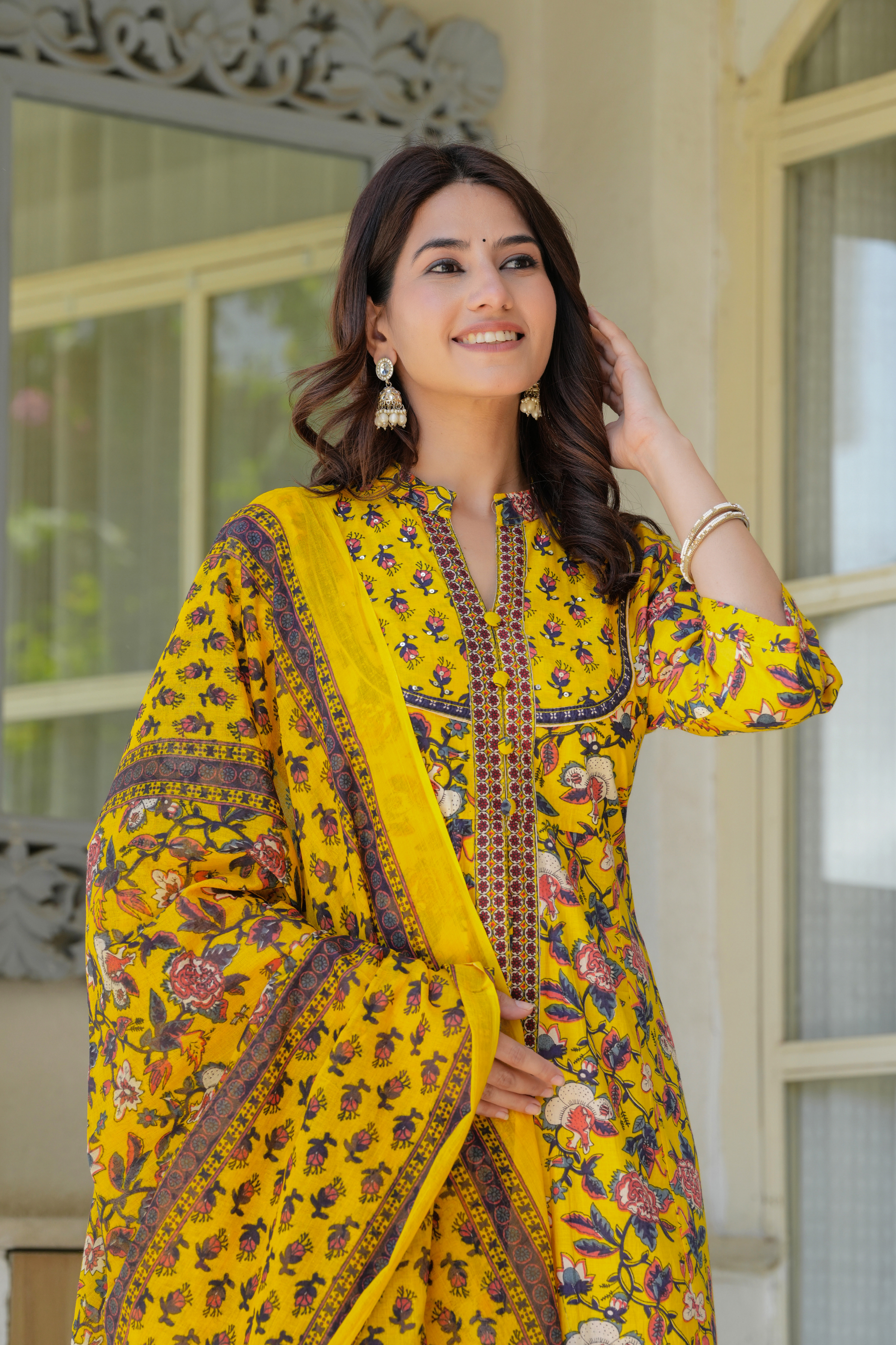 Flower Printed Three piece suit - Fasshion Hub india