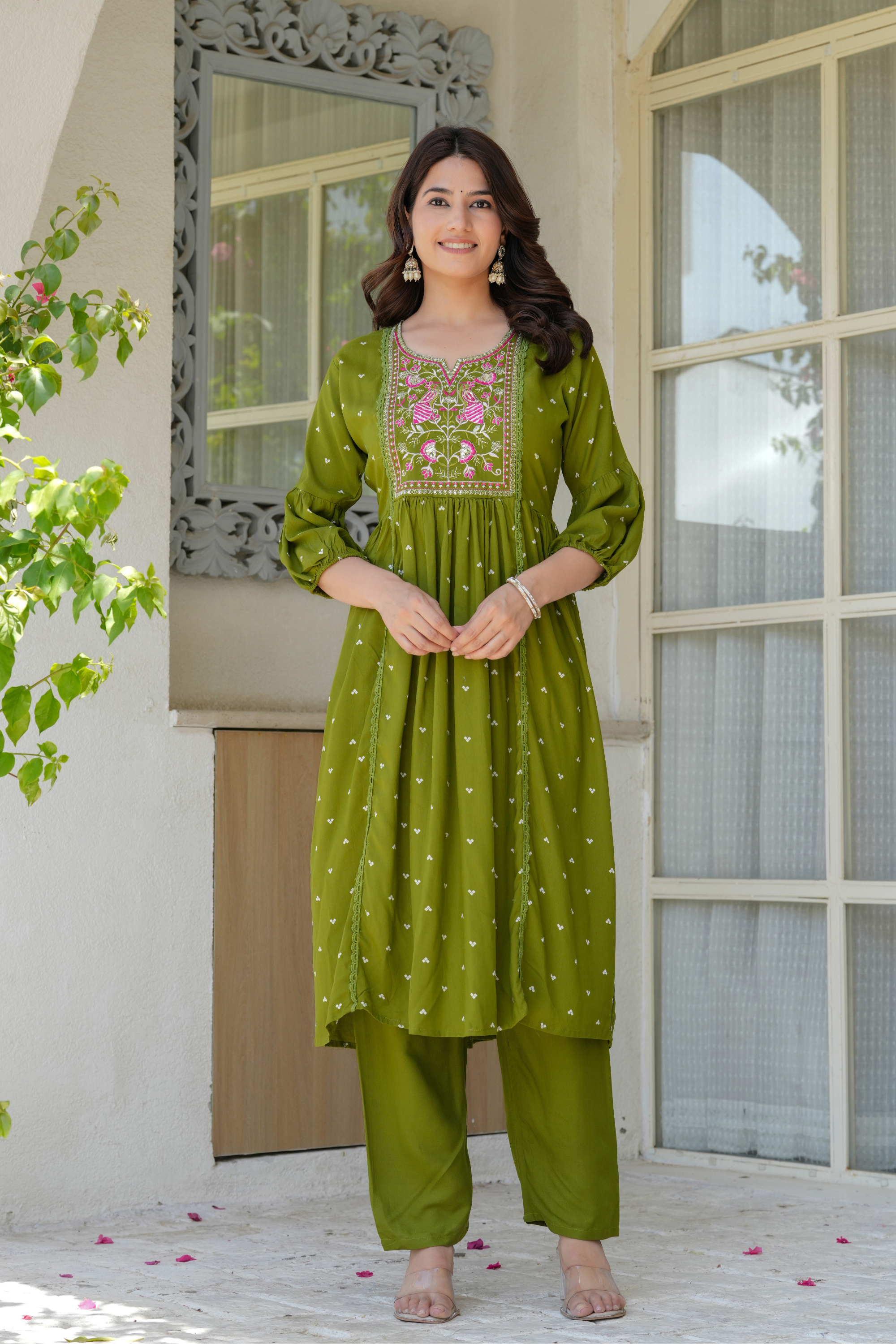 Neck Embroidered Kurta Set - Fasshion Hub india