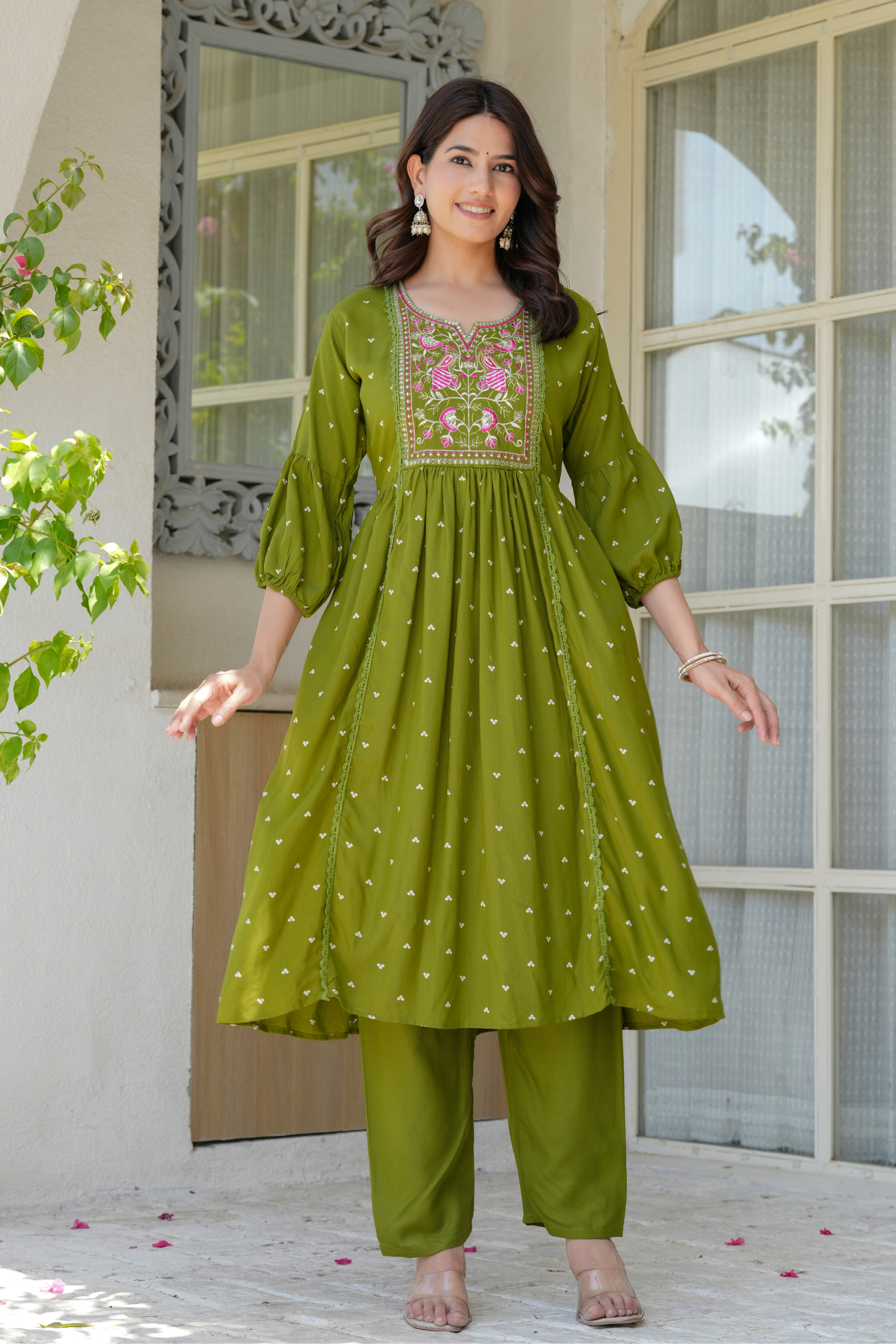 Neck Embroidered Kurta Set - Fasshion Hub india
