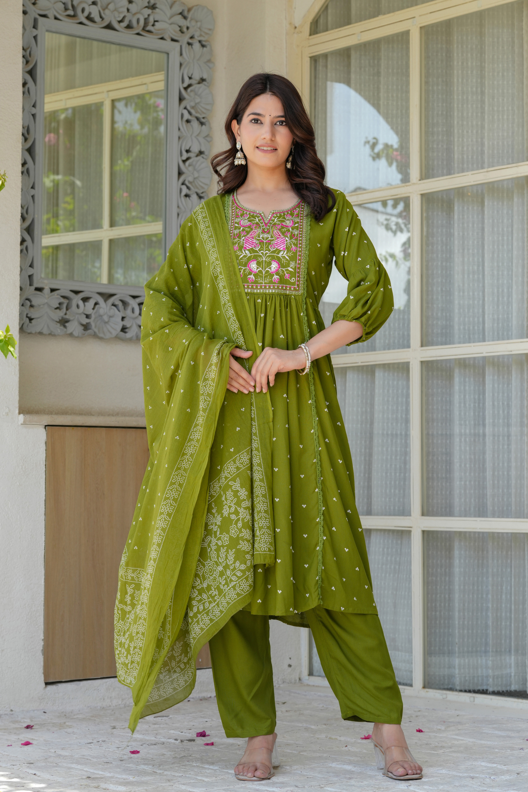 Neck Embroidered Kurta Set - Fasshion Hub india