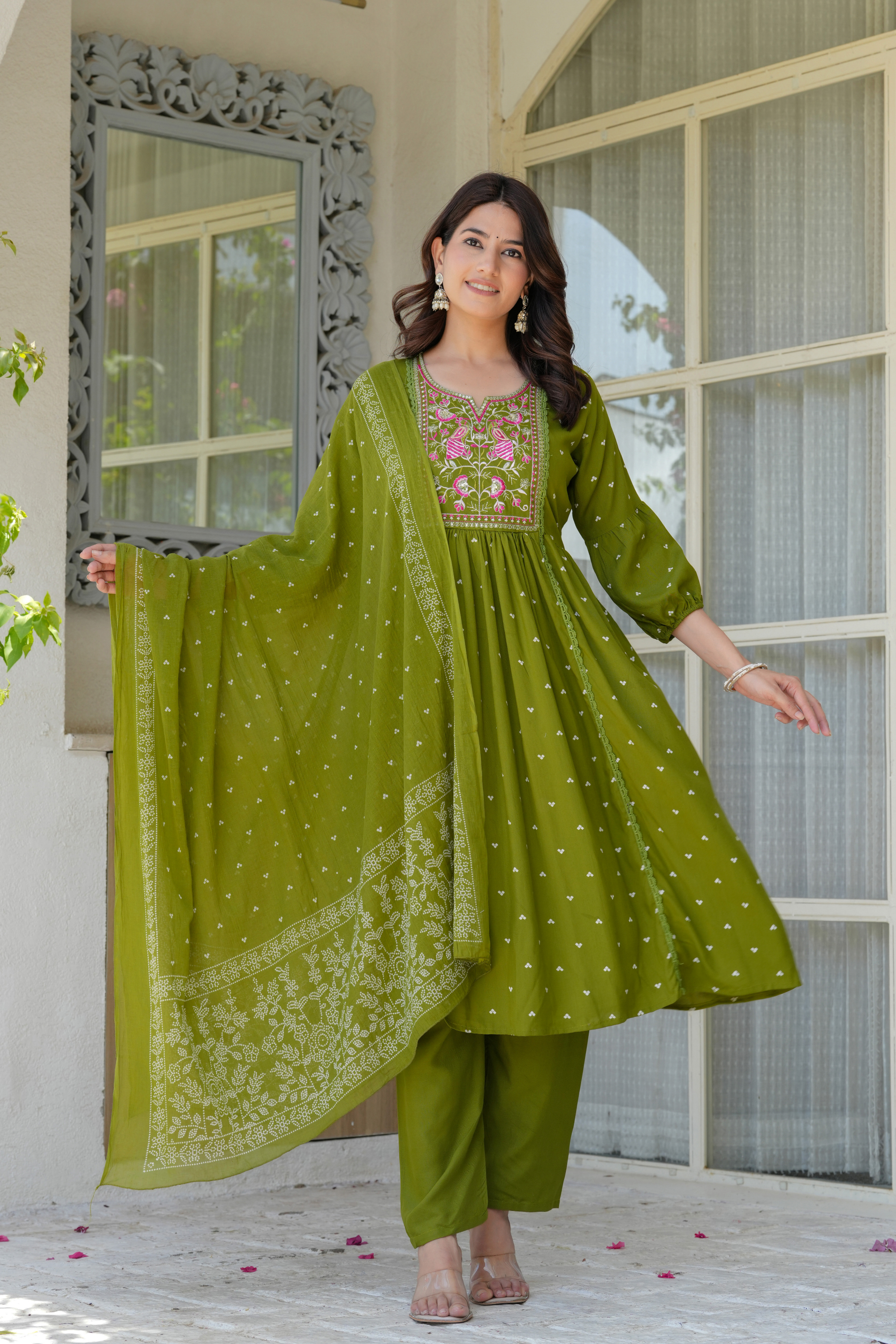 Neck Embroidered Kurta Set - Fasshion Hub india