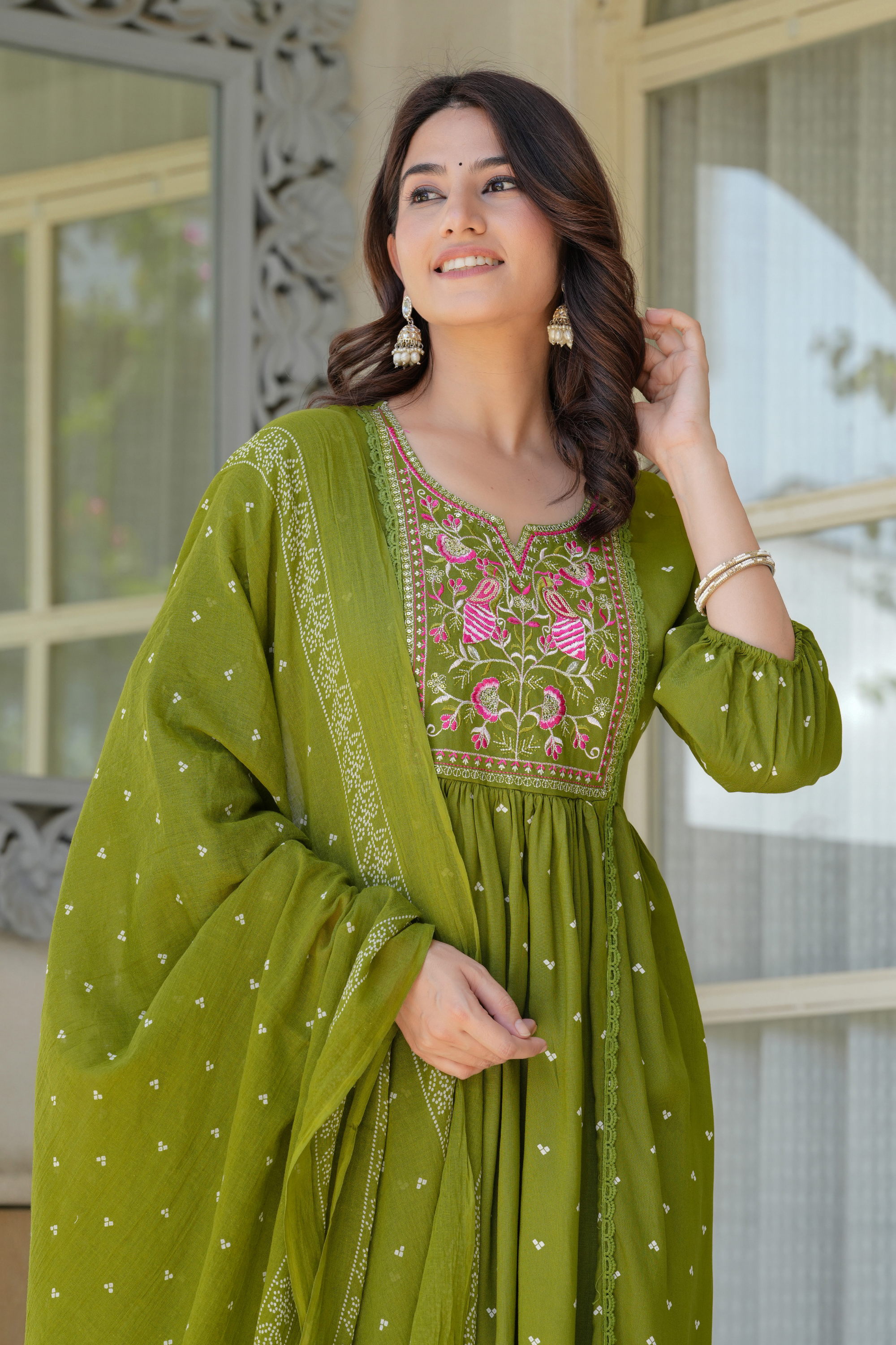 Neck Embroidered Kurta Set - Fasshion Hub india