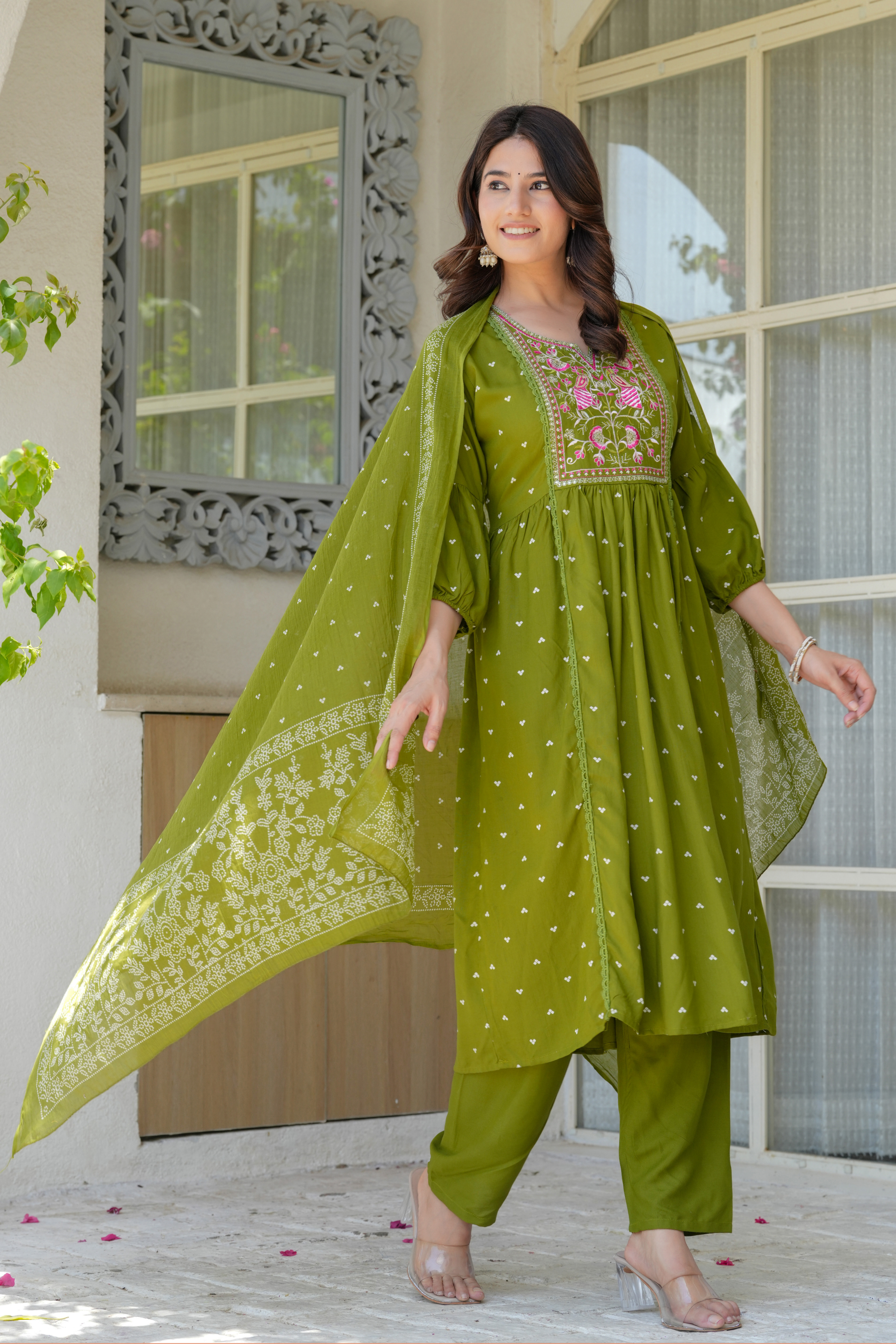 Neck Embroidered Kurta Set - Fasshion Hub india