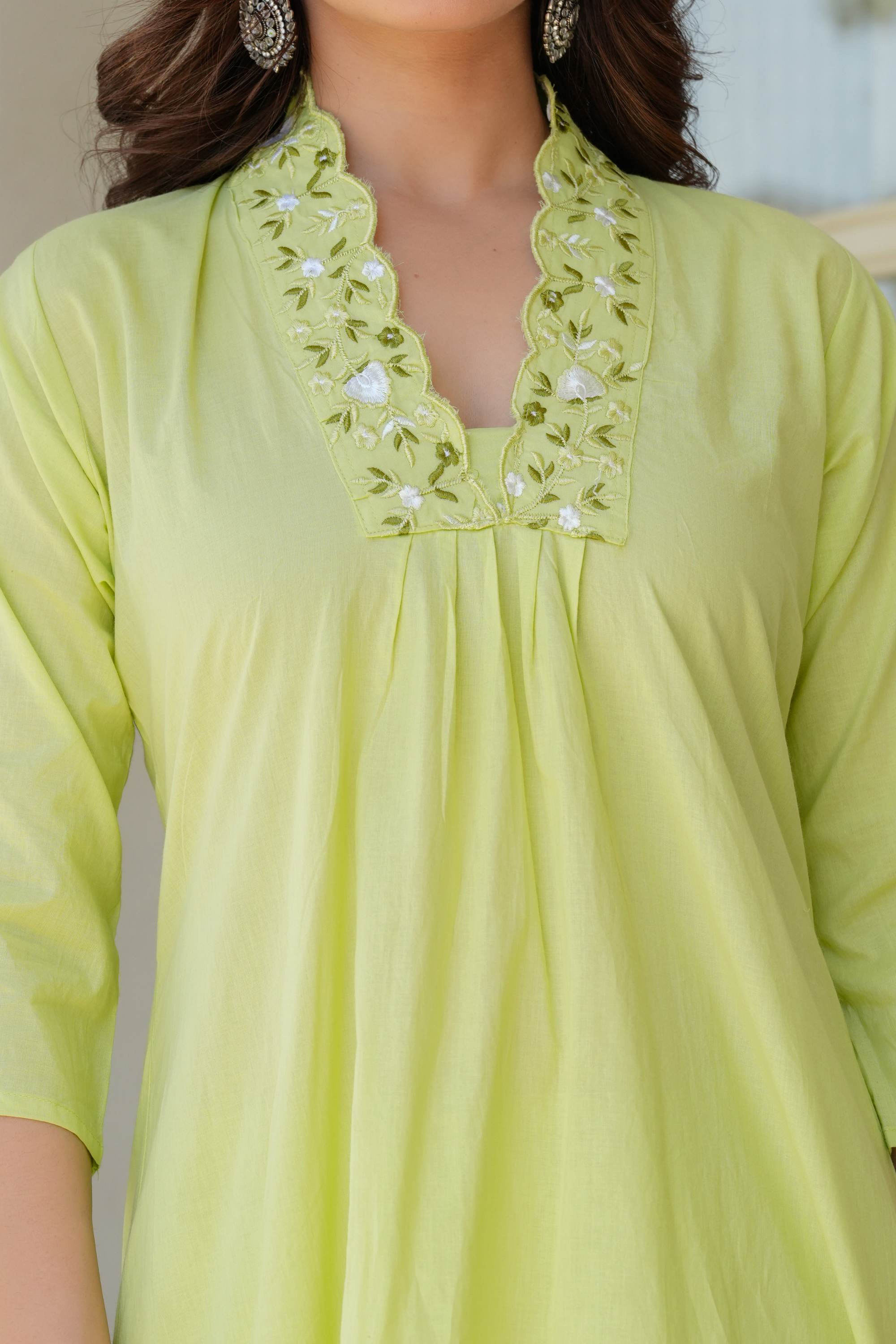Lime Zest Anarkali Set - Fasshion Hub india