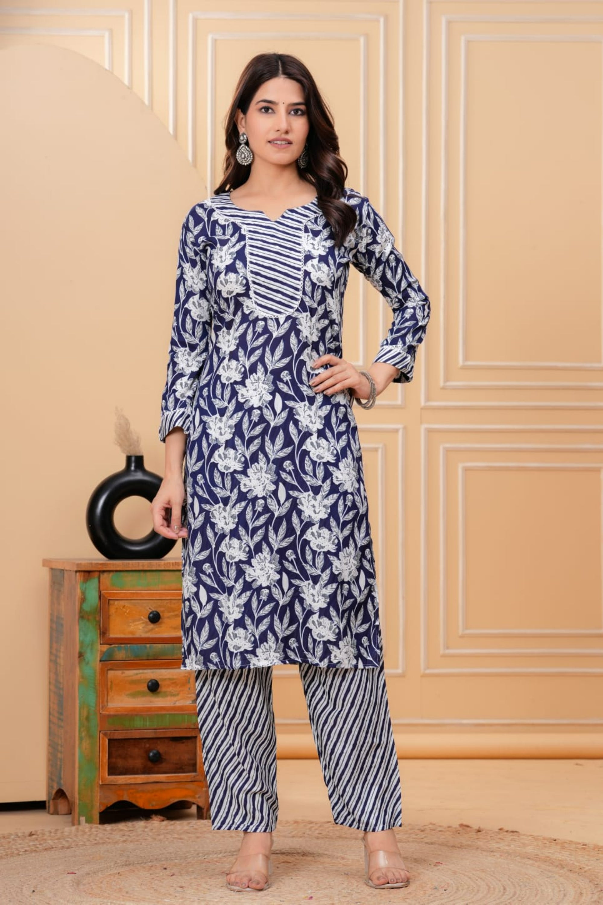 Midnight Bloom Kurta Set