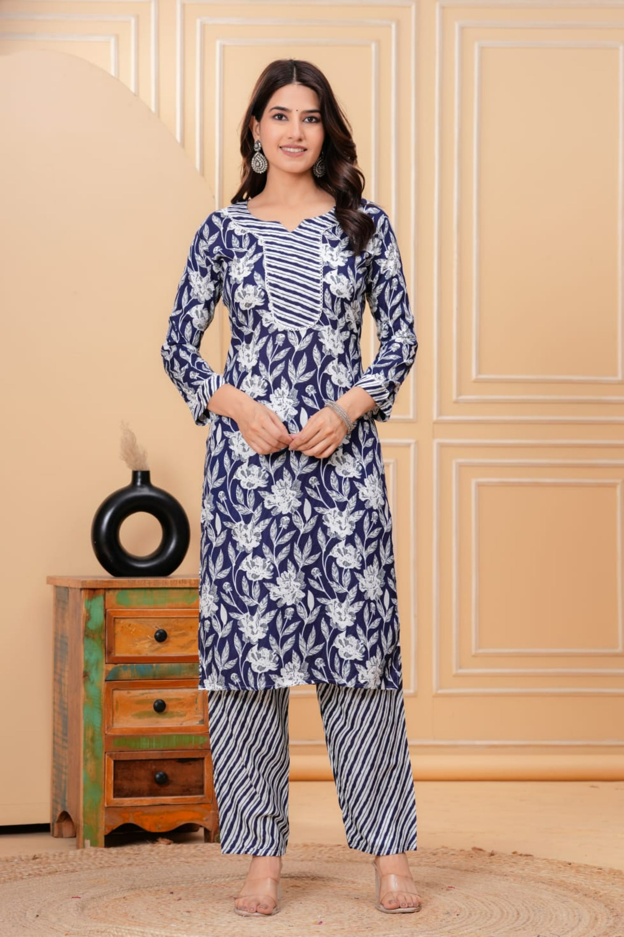 Midnight Bloom Kurta Set